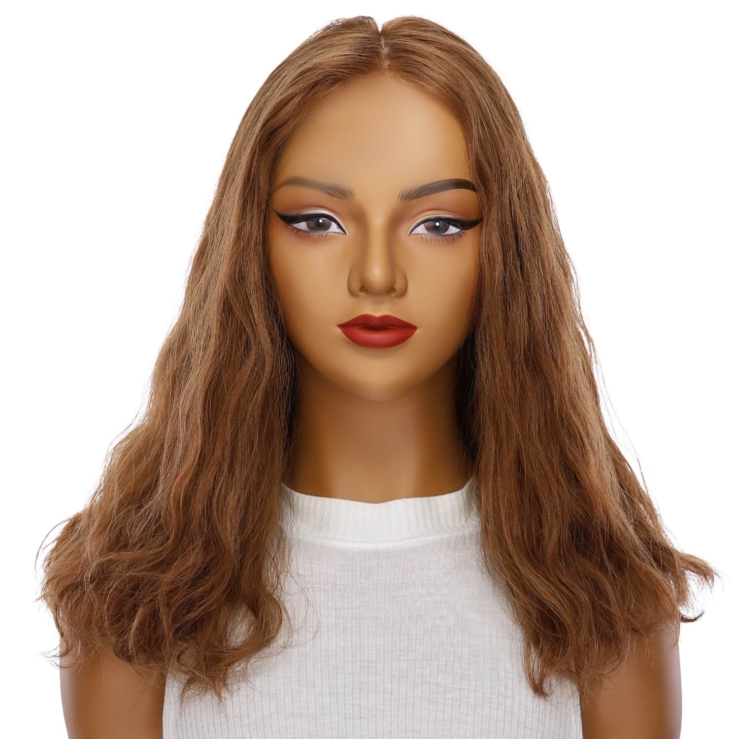 19" Nicole Silk Top Wig Copper Wavy - Image 2