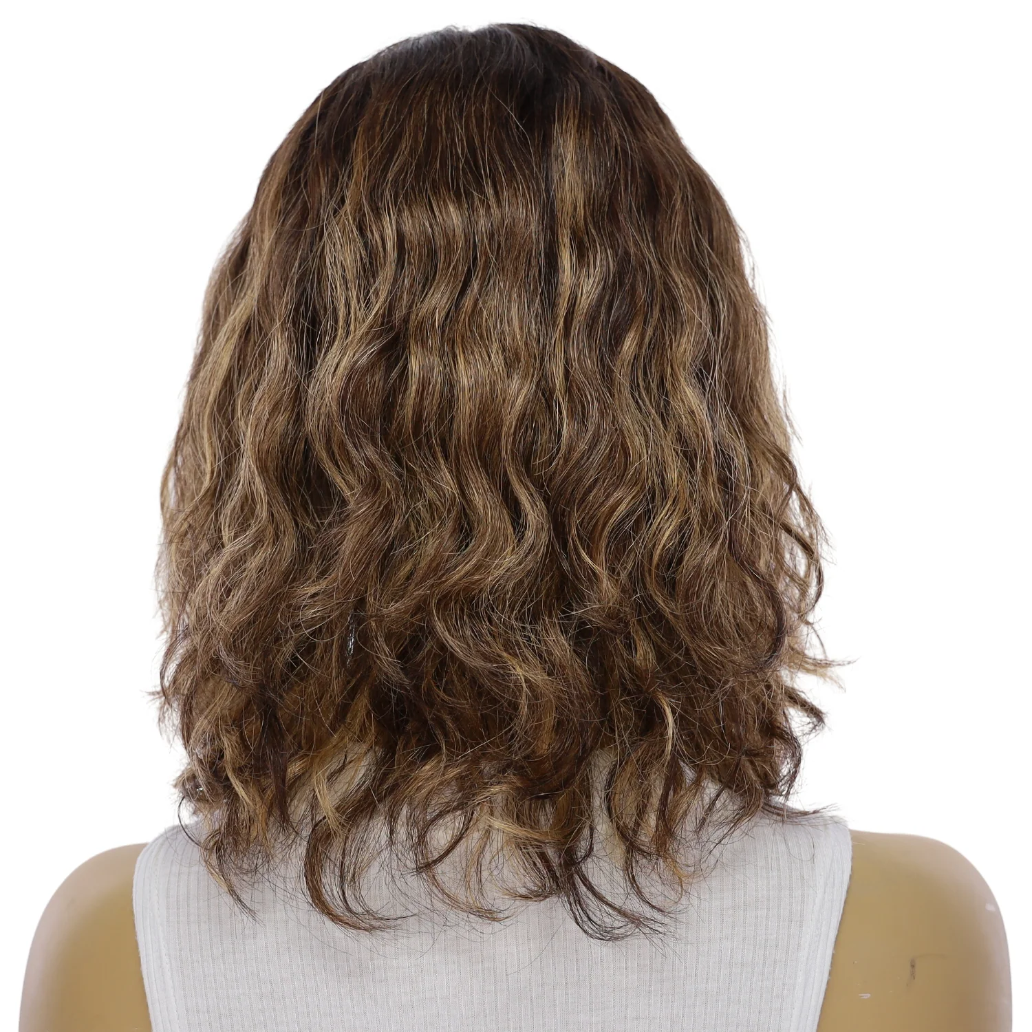 12" Divine Lace Top Topper Dark Brown Balayage Wavy - Image 3