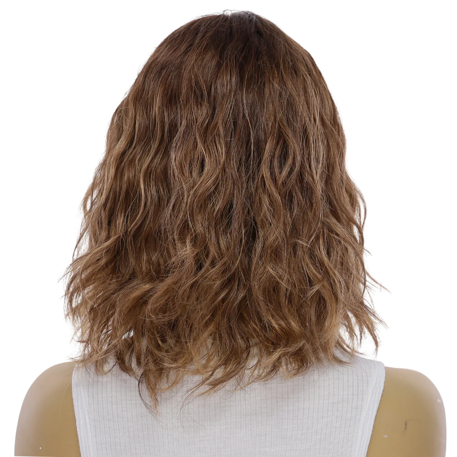 12" Divine Lace Top Topper Medium Brown Balayage Wavy - Image 3