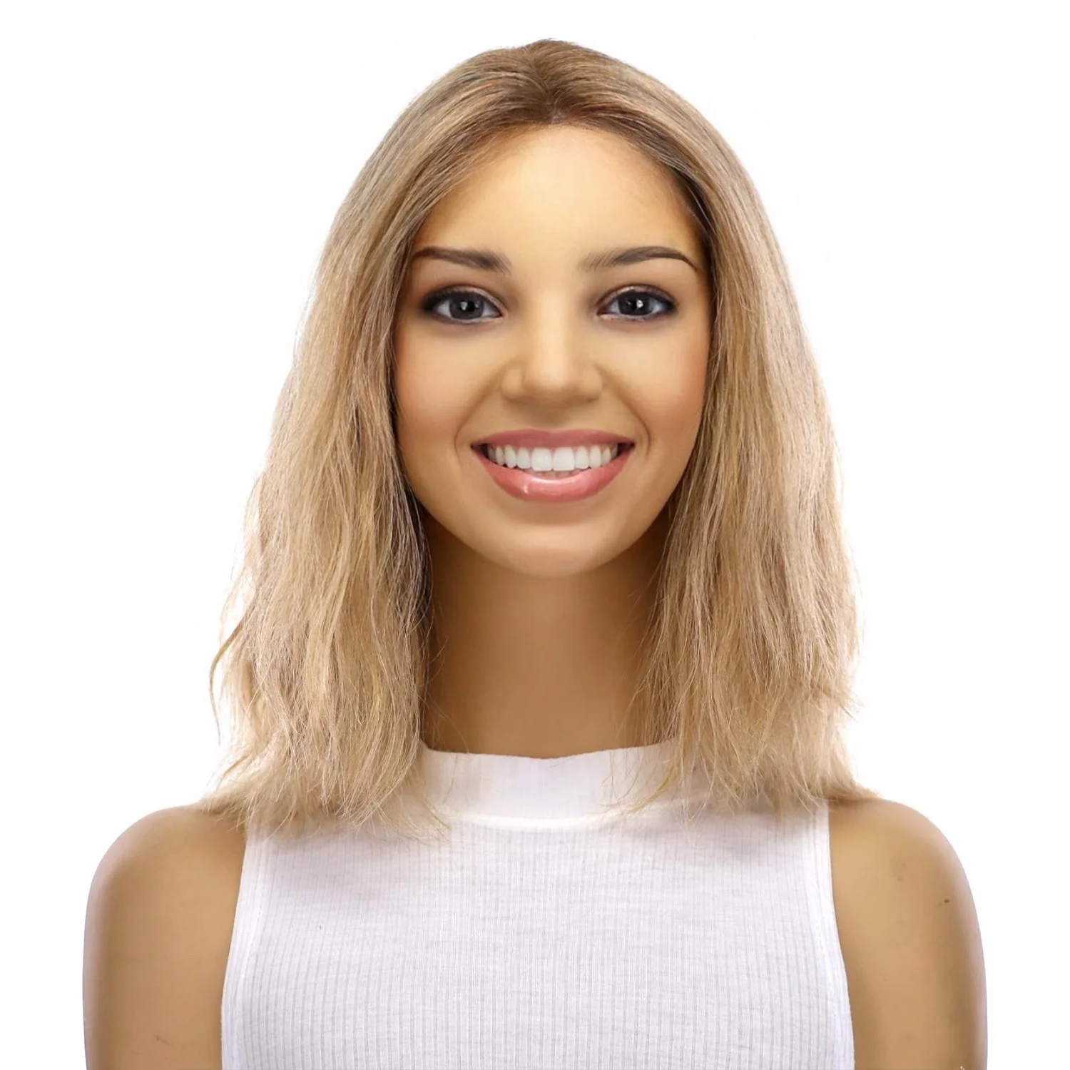 12" Divine Lace Top Wig Ash Blonde Wavy - Image 2