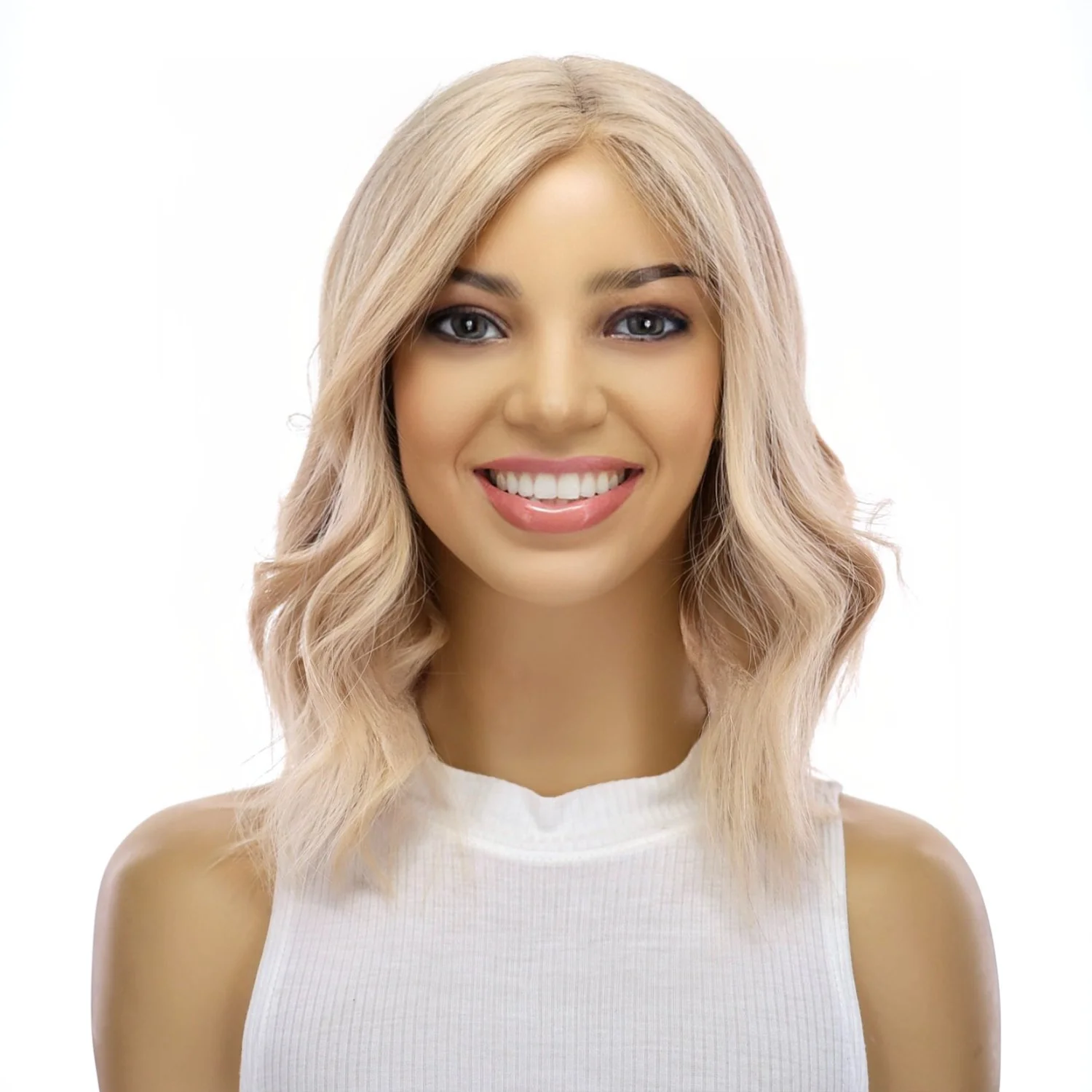 12" Divine Lace Top Wig Beige Blonde w/ No Rooting - Image 2