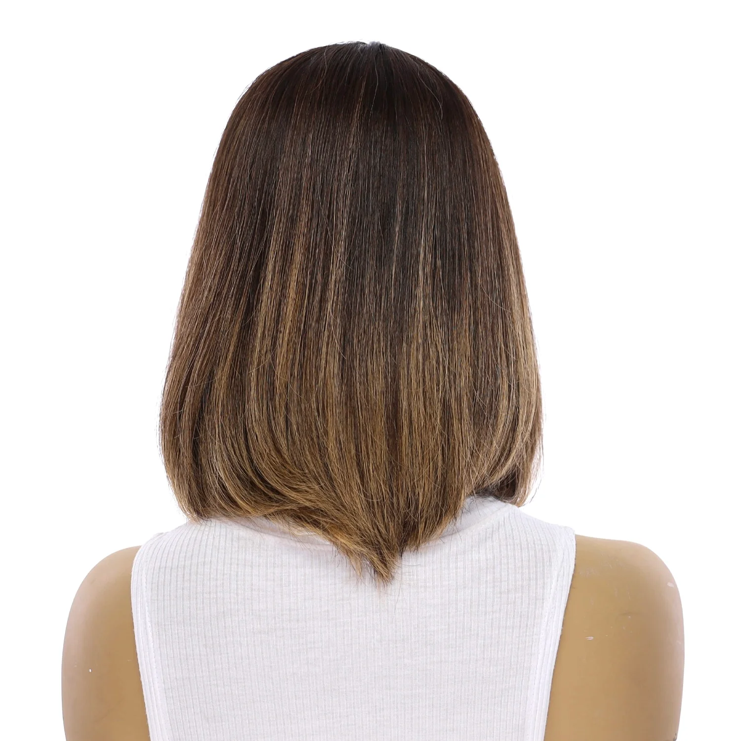 12" Divine Lace Top Wig Dark Brown Balayage - Image 3