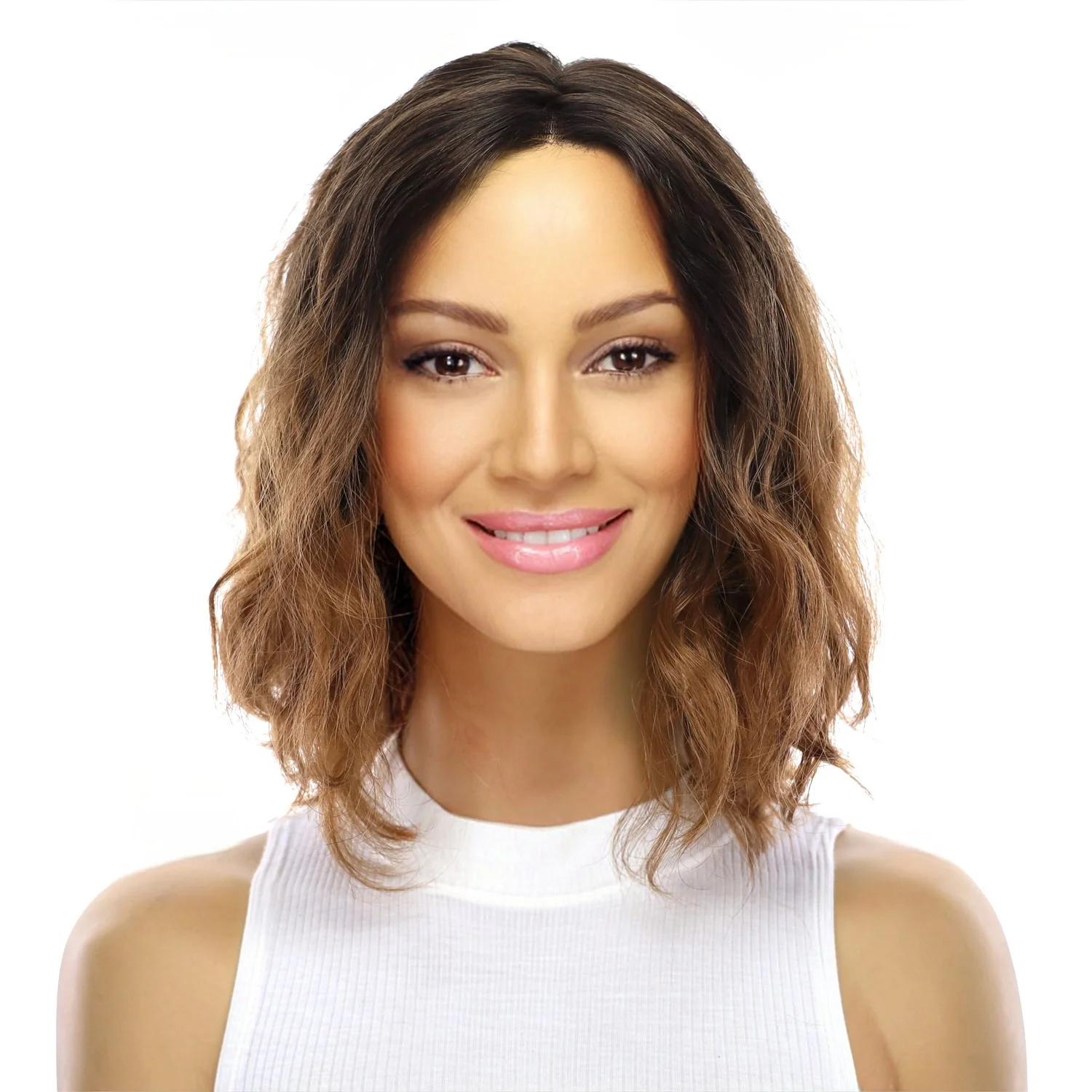 12" Divine Lace Top Wig Dark Brown Ombre Wavy - Image 2