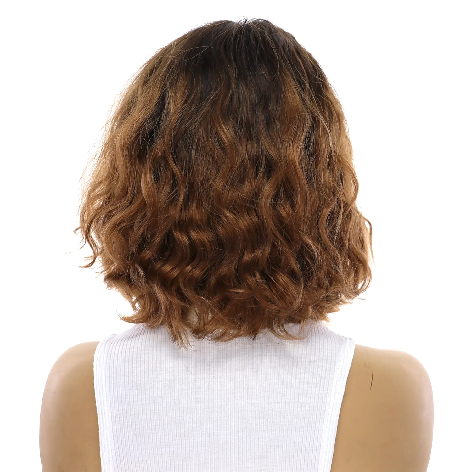 12" Divine Lace Top Wig Dark Brown Ombre Wavy - Image 3