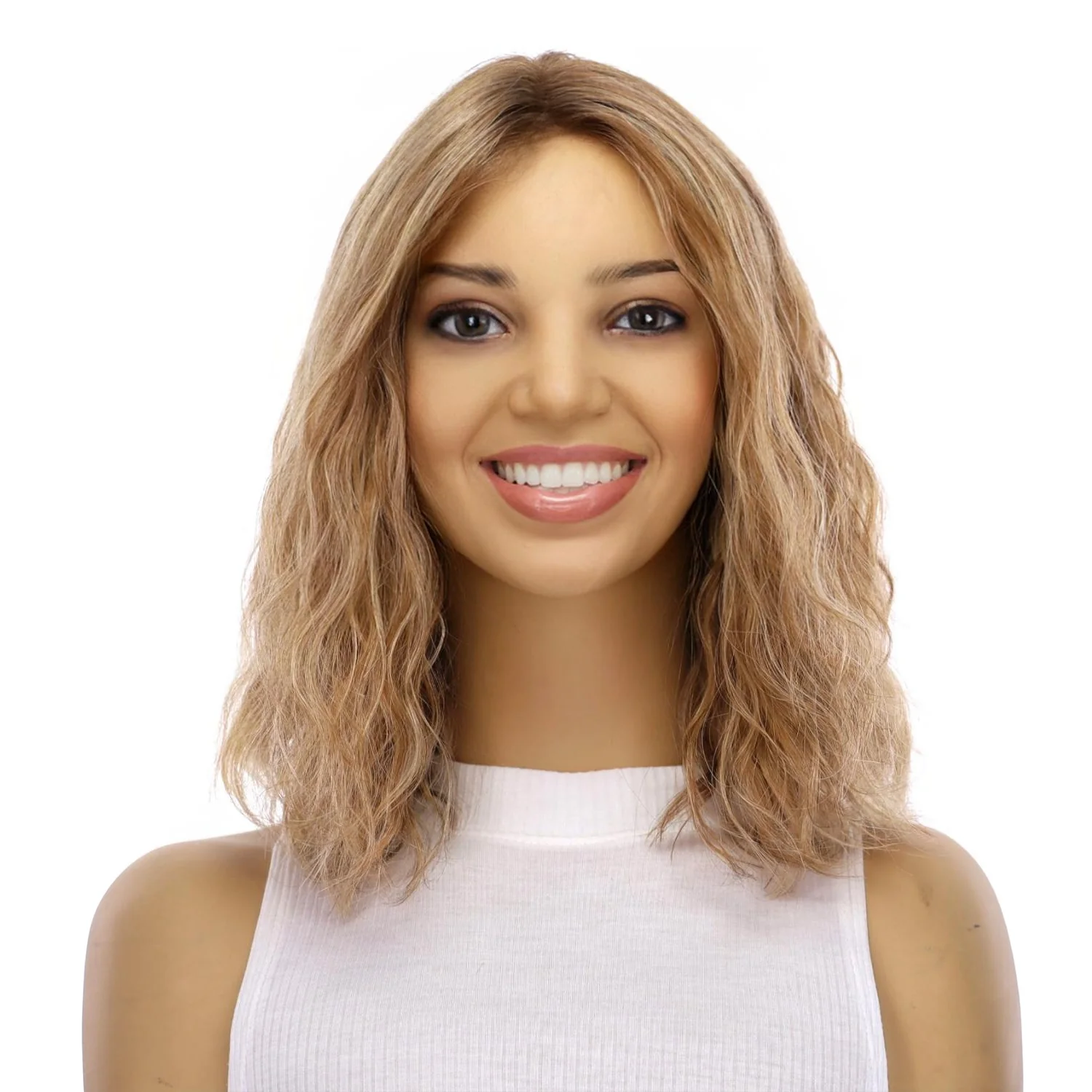 12" Divine Lace Top Wig Medium Blonde Wavy - Image 2