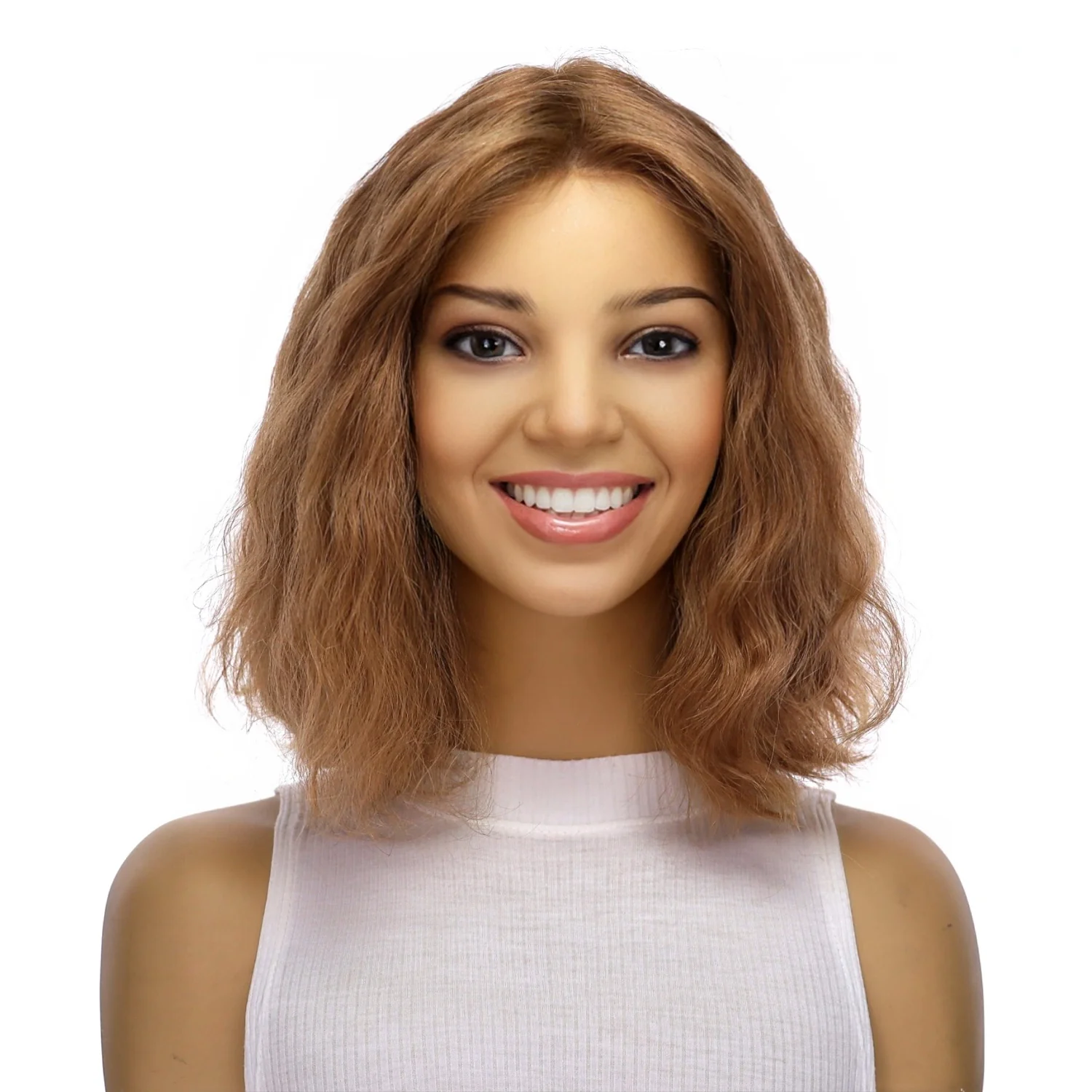 12" Divine Lace Top Wig Strawberry Blonde Wavy - Image 2
