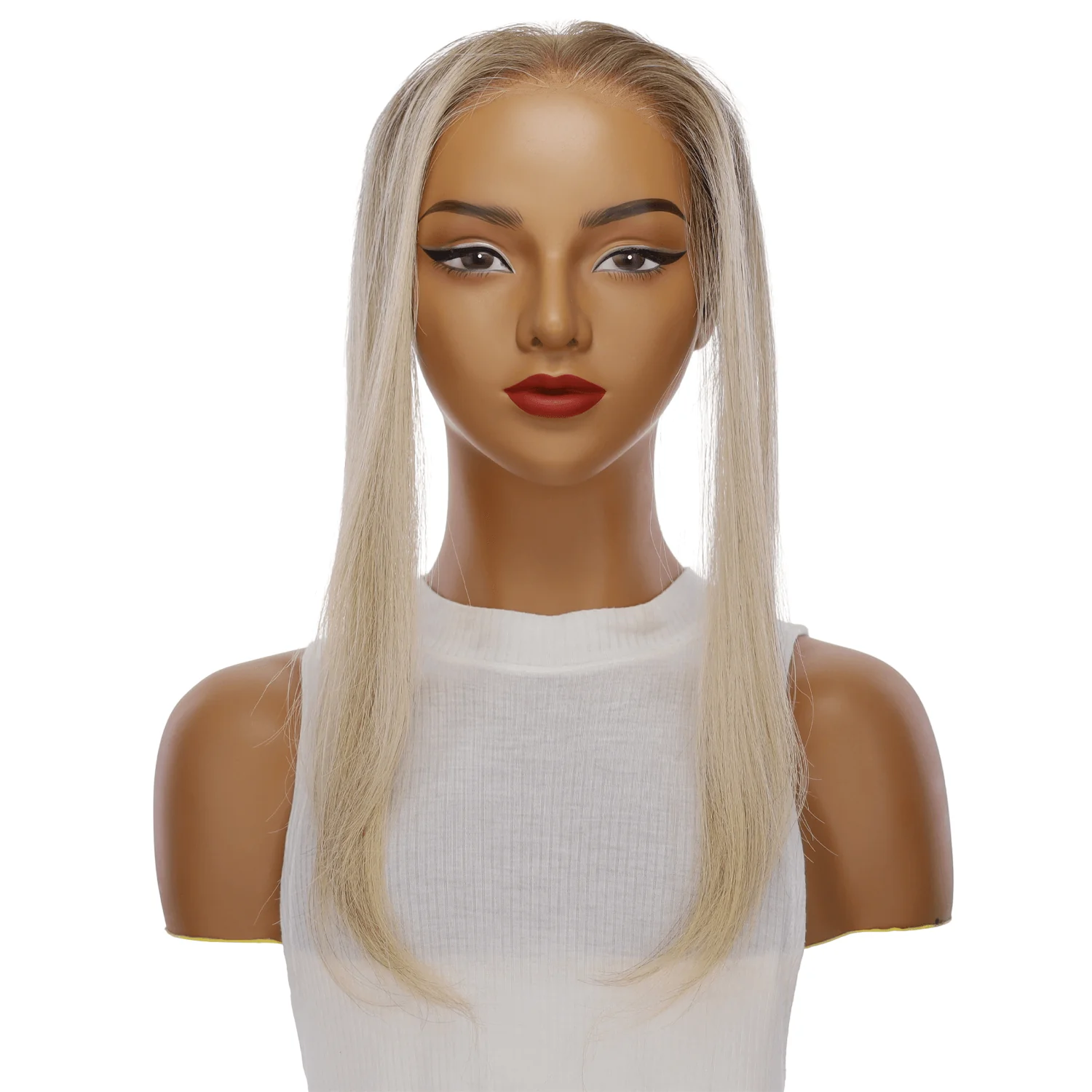 12" Hairline Topper #Icy Blonde w/ Rooting - Image 2