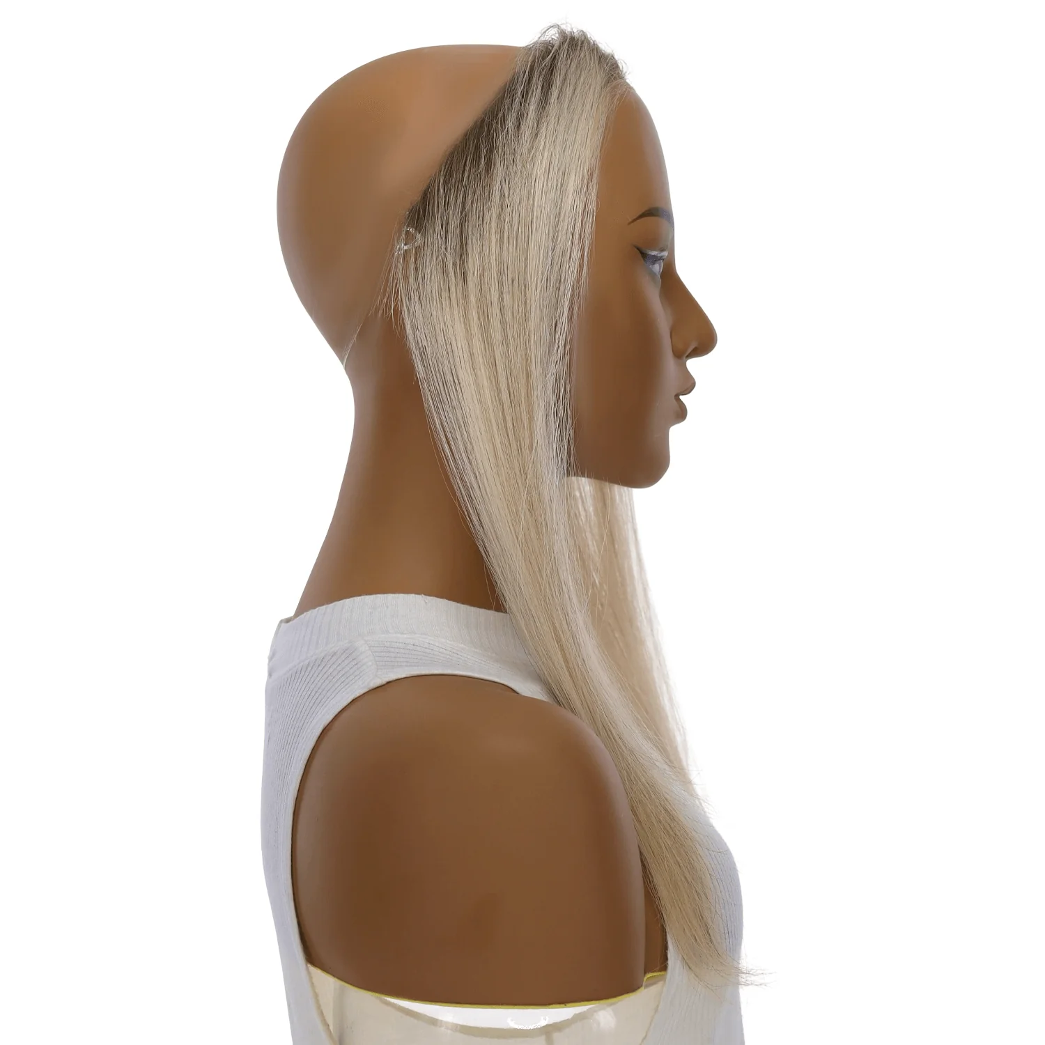 12" Hairline Topper #Icy Blonde w/ Rooting - Image 3