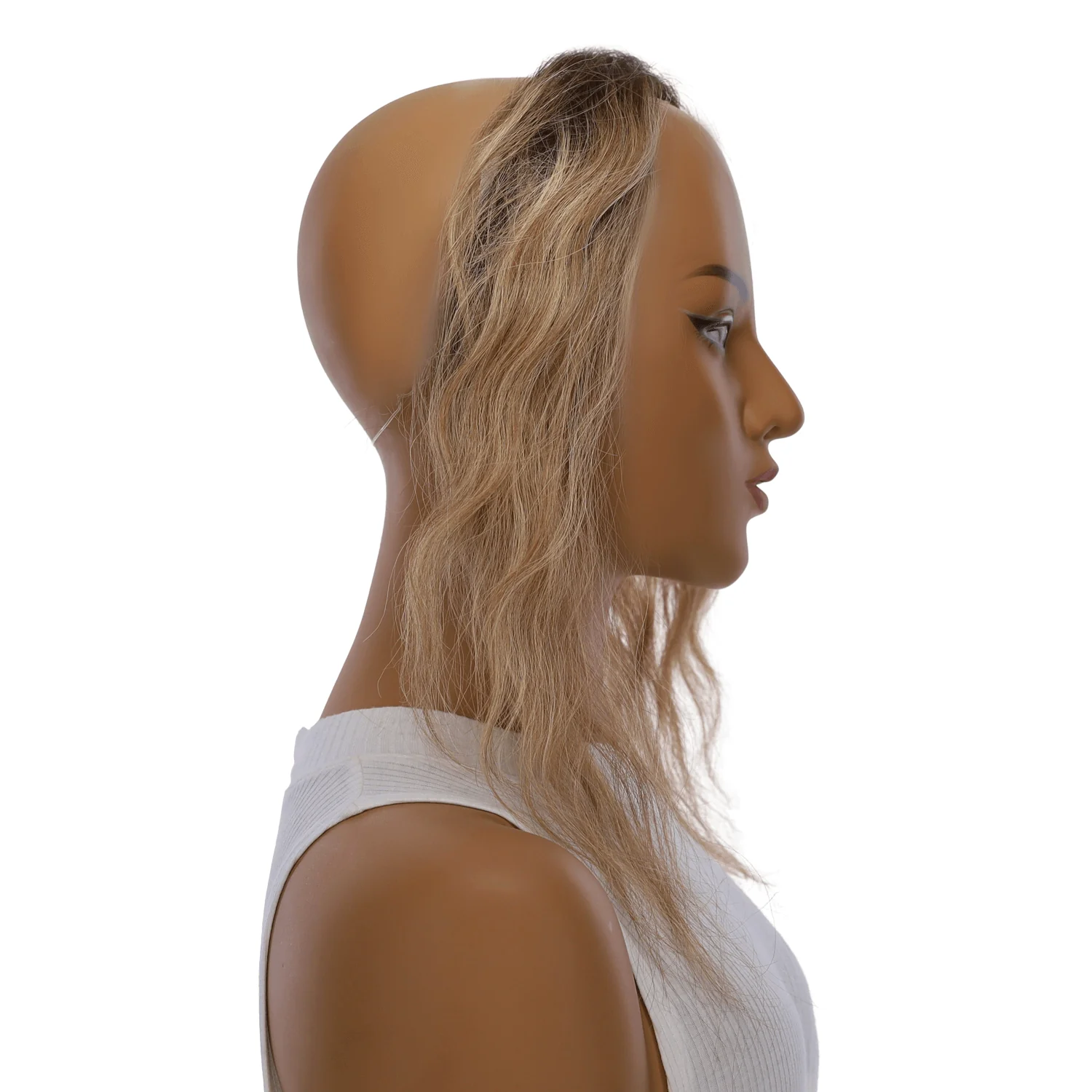 12" Hairline Topper #Medium Blonde w/ Highlights Wavy - Image 3