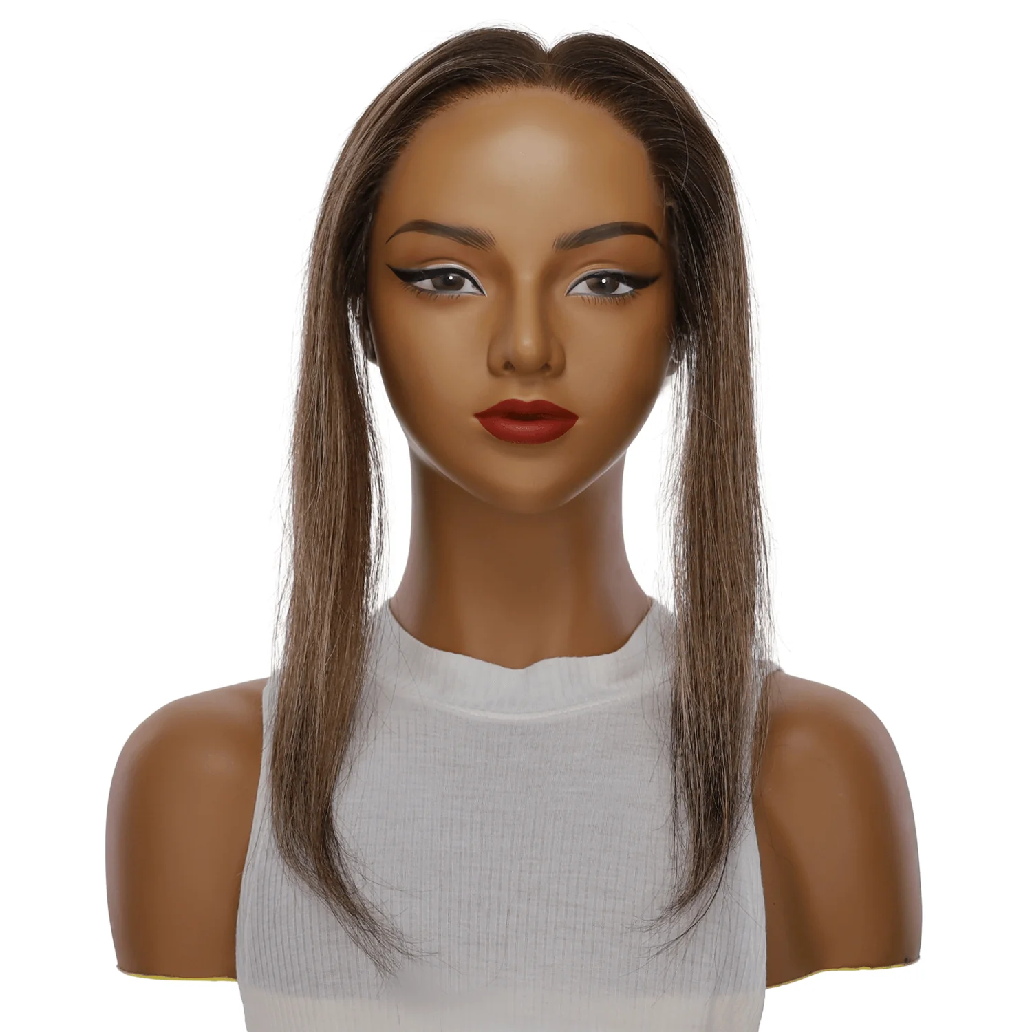 12" Hairline Topper #Medium Brown w/ Highlights - Image 2