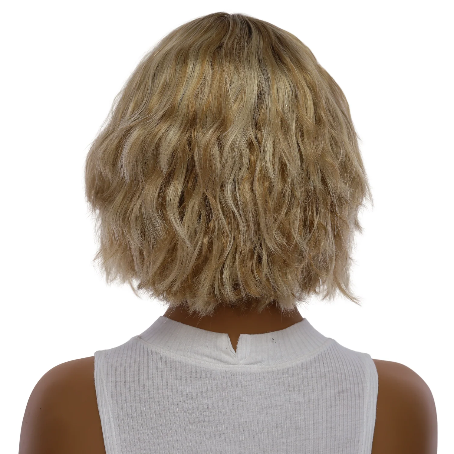 12" Halle Silk Top Wig Ash Blonde Wavy - Image 3