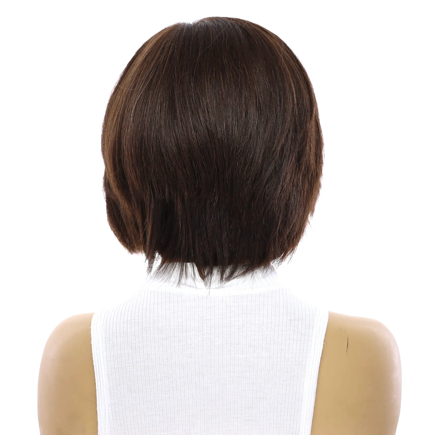 12" Halle Silk Top Wig Dark Brown - Image 3
