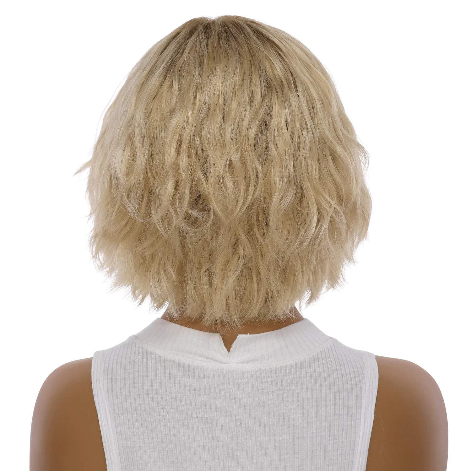 12" Halle Silk Top Wig Golden Blonde Wavy - Image 3