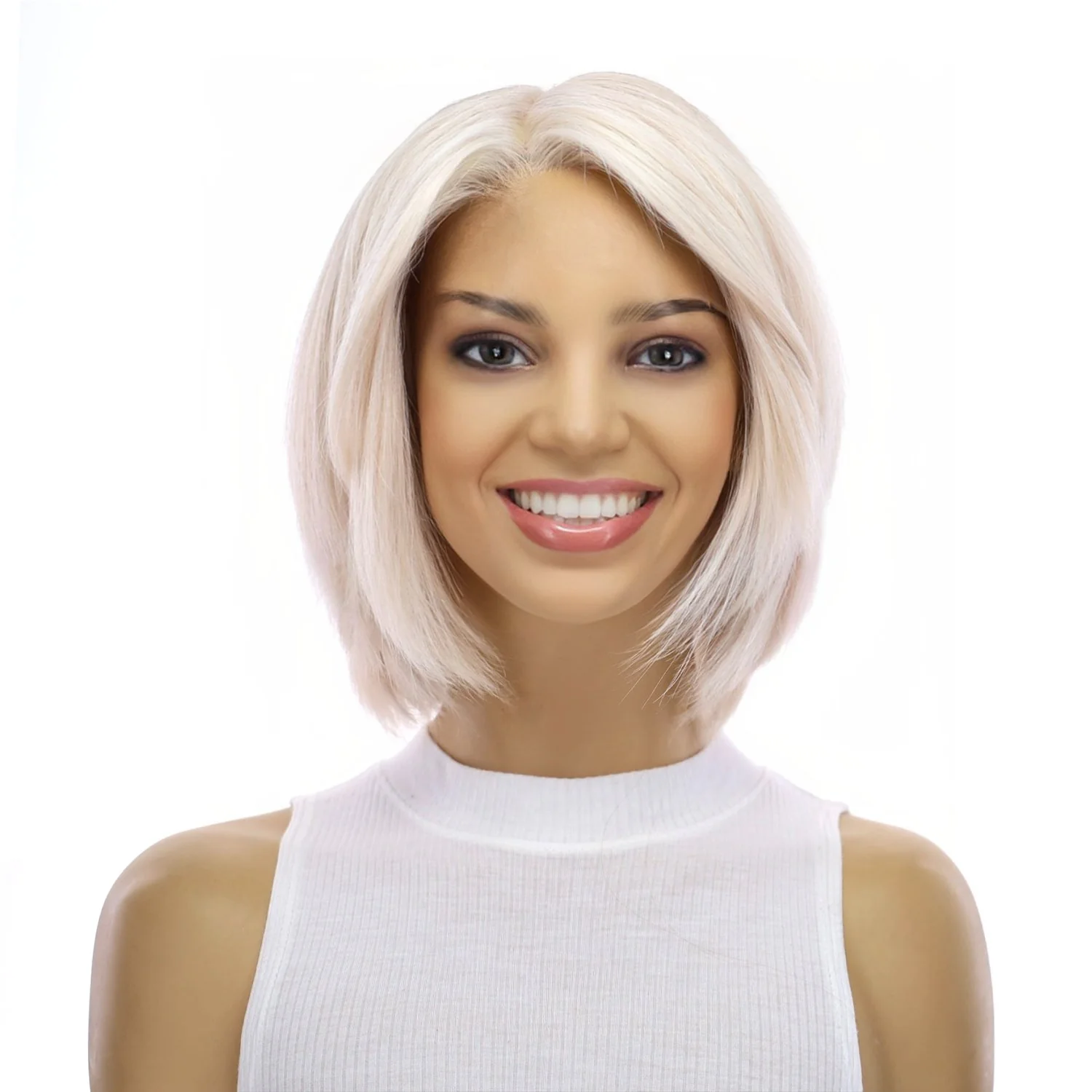 12" Halle Silk Top Wig Ice Blonde - Image 2