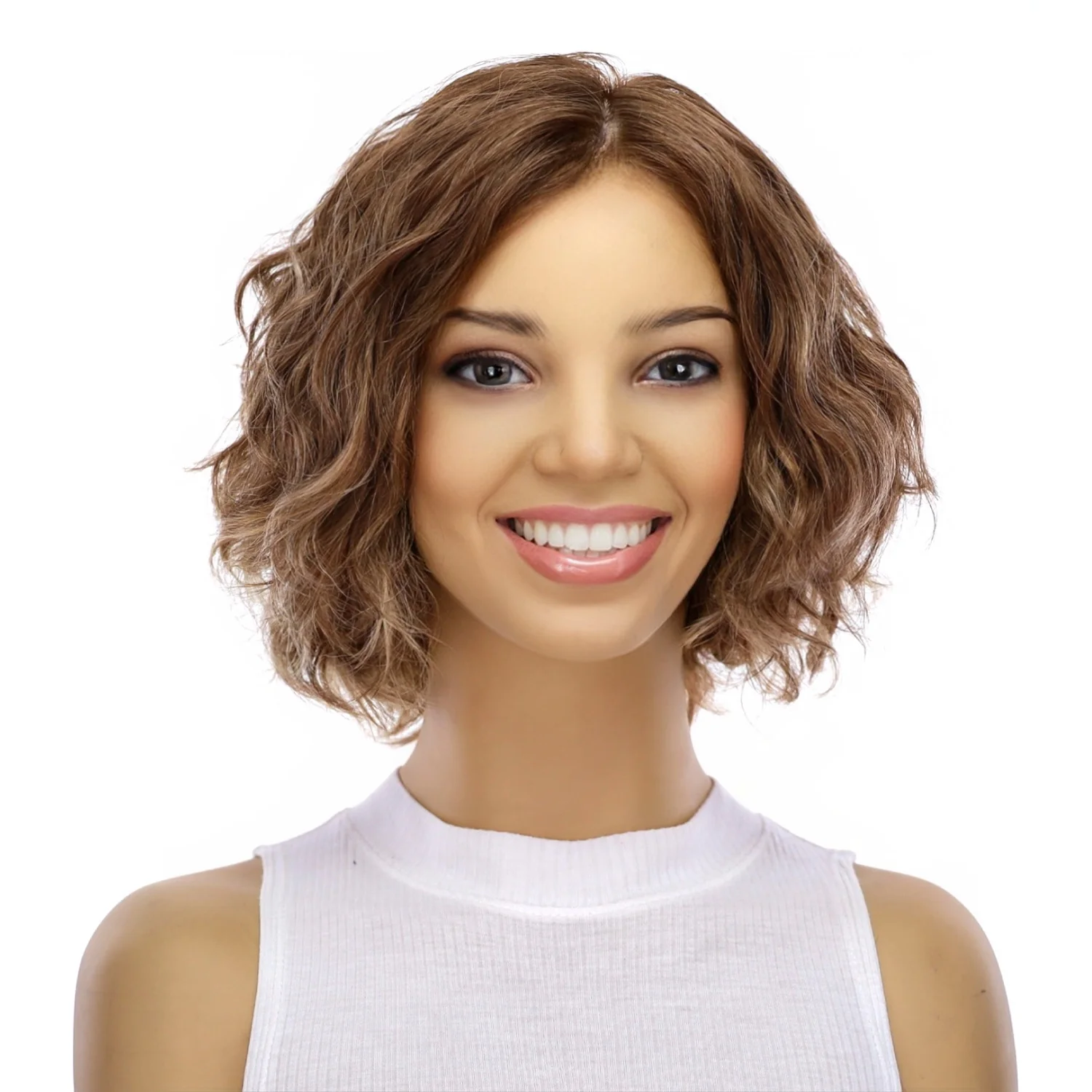 12" Halle Silk Top Wig Light Brown Babylight Wavy - Image 2