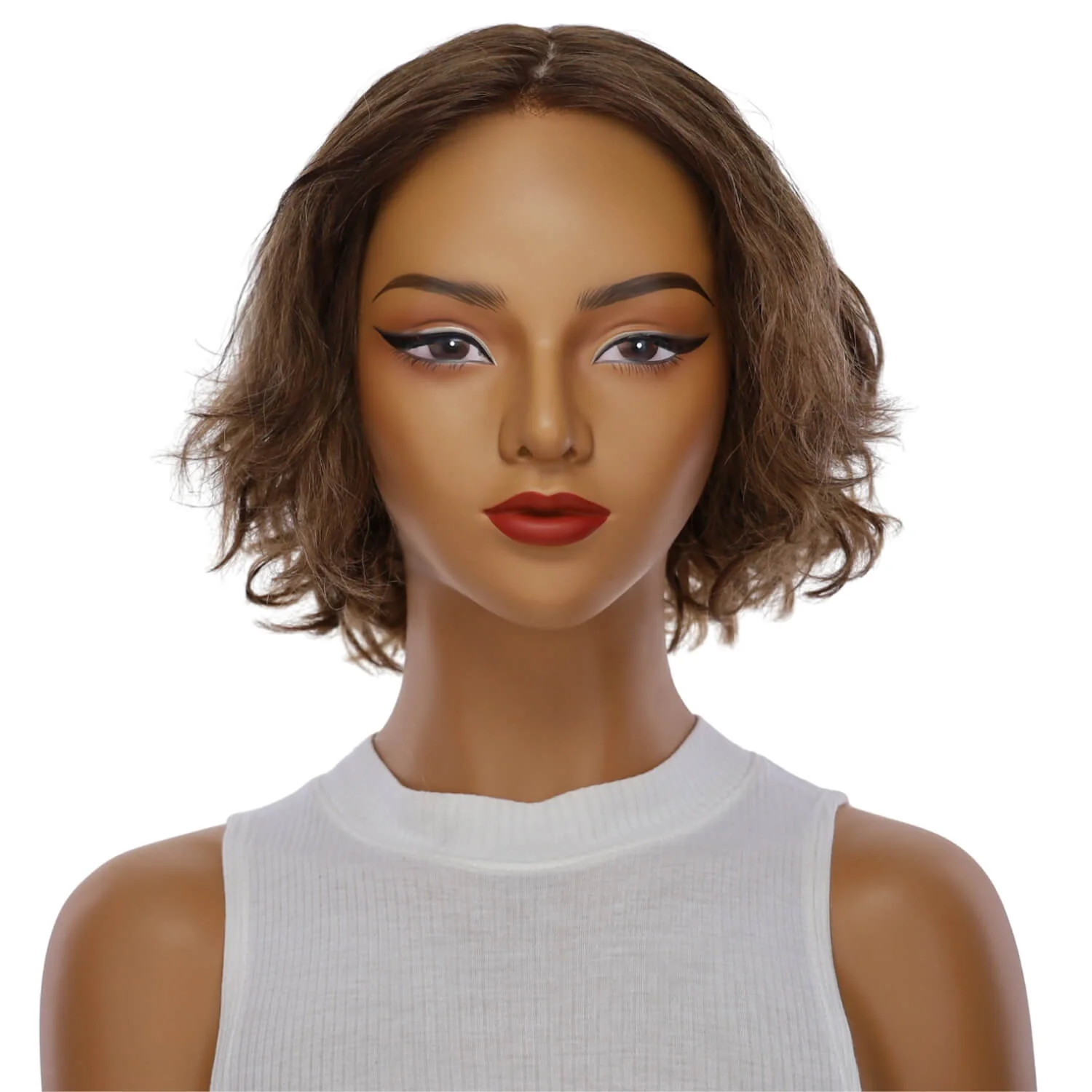 12" Halle Silk Top Wig Medium Brown Babylight Wavy - Image 2