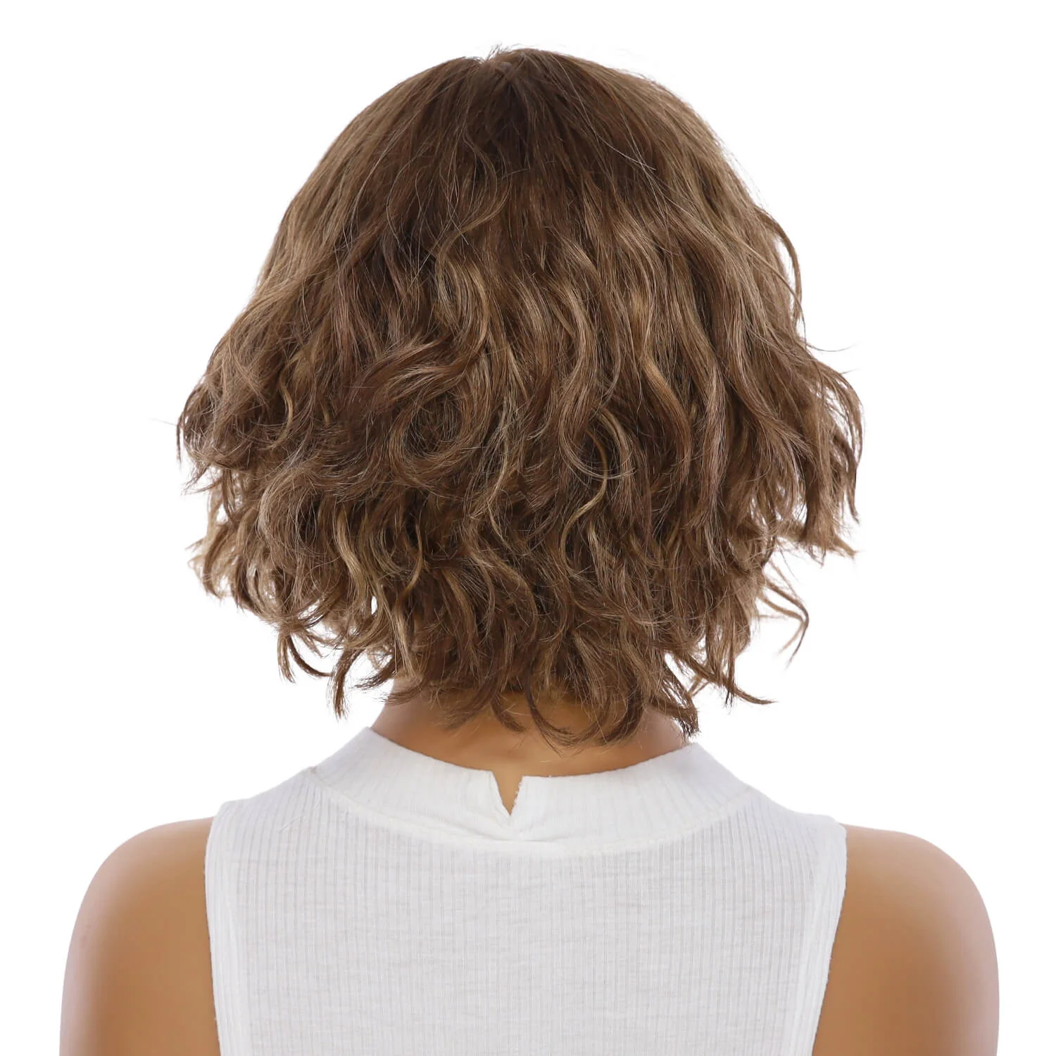 12" Halle Silk Top Wig Medium Brown Babylight Wavy - Image 3