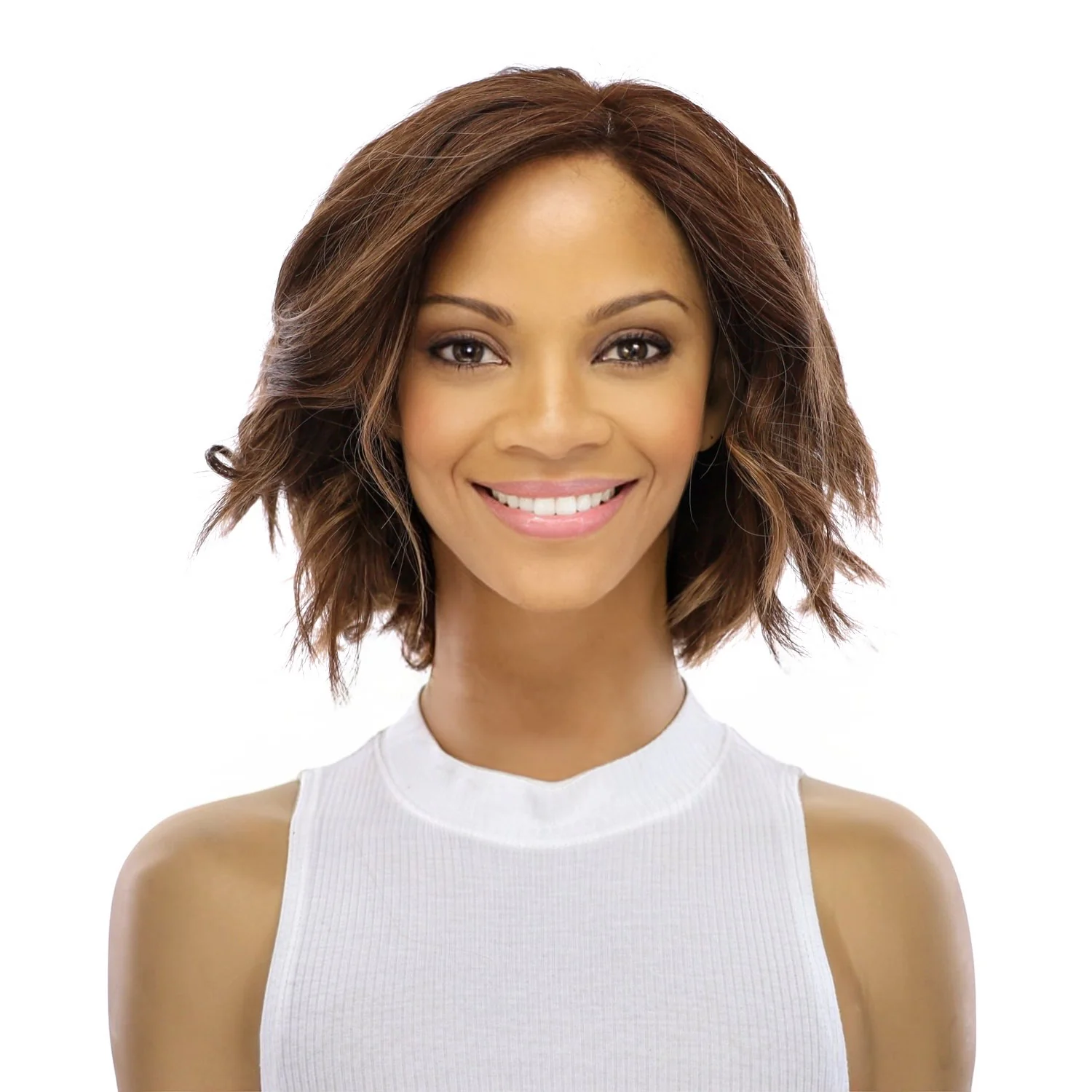 12" Halle Silk Top Wig Medium Brown Balayage - Image 2