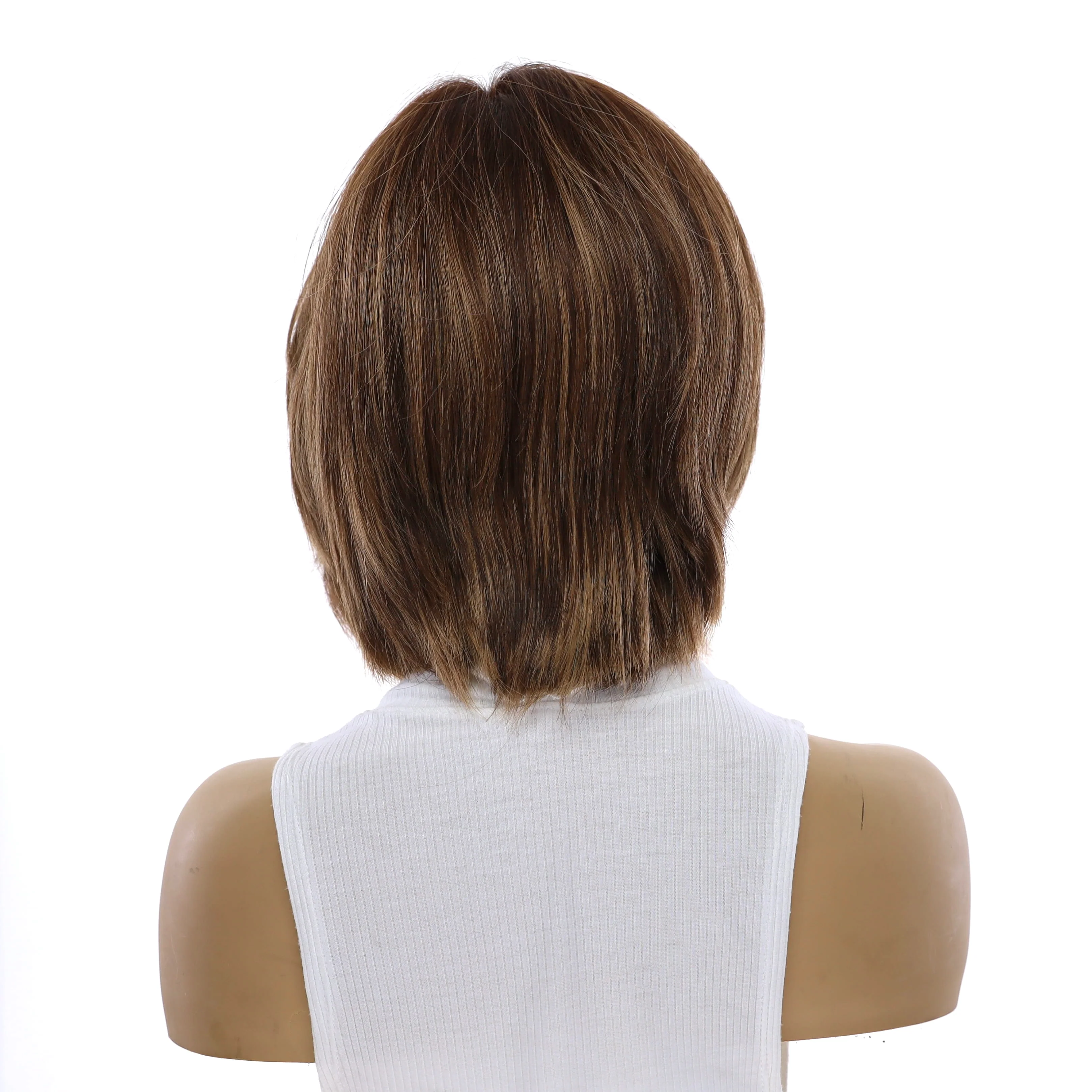 12" Halle Silk Top Wig Medium Brown Balayage - Image 4