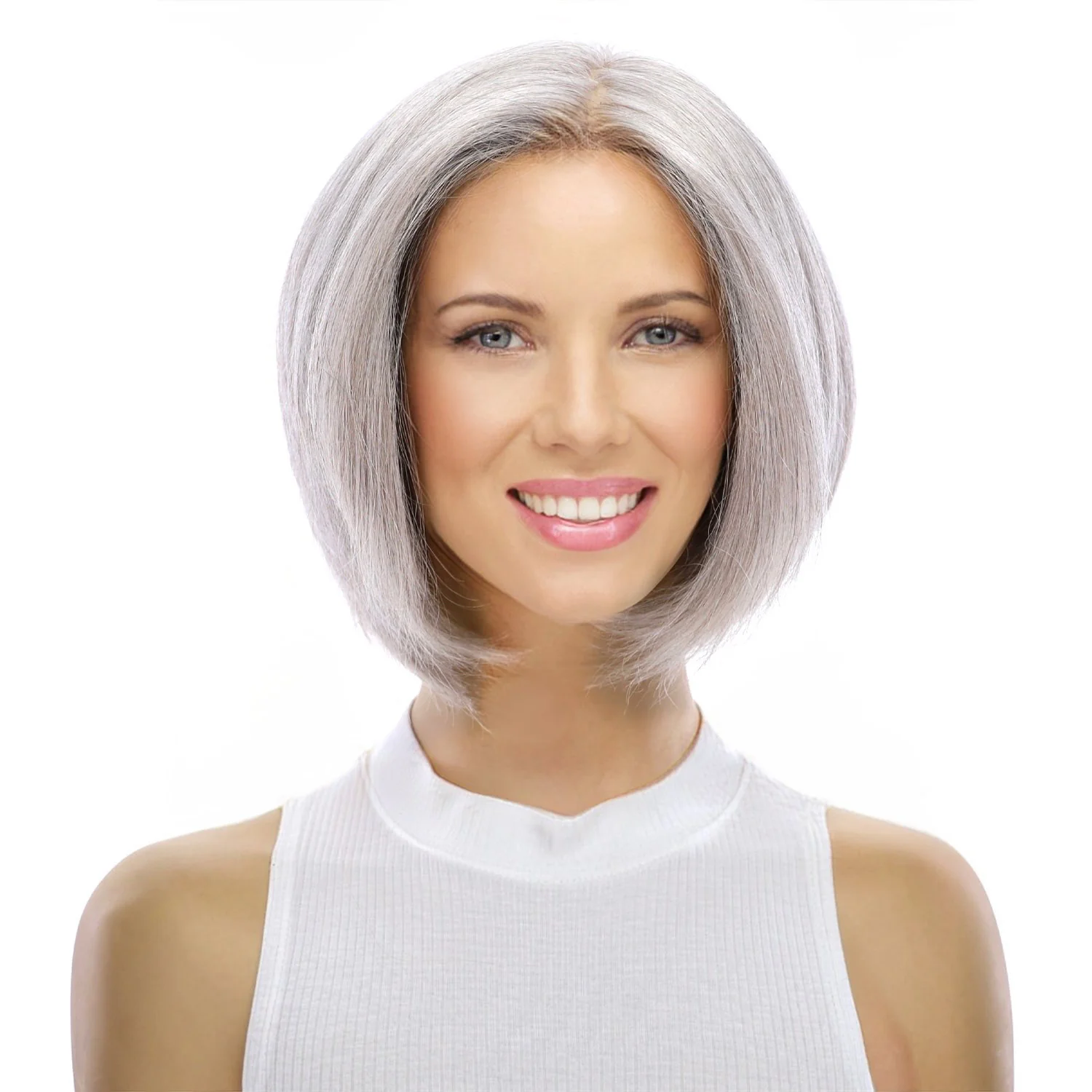 12" Halle Silk Top Wig Snow Grey - Image 2