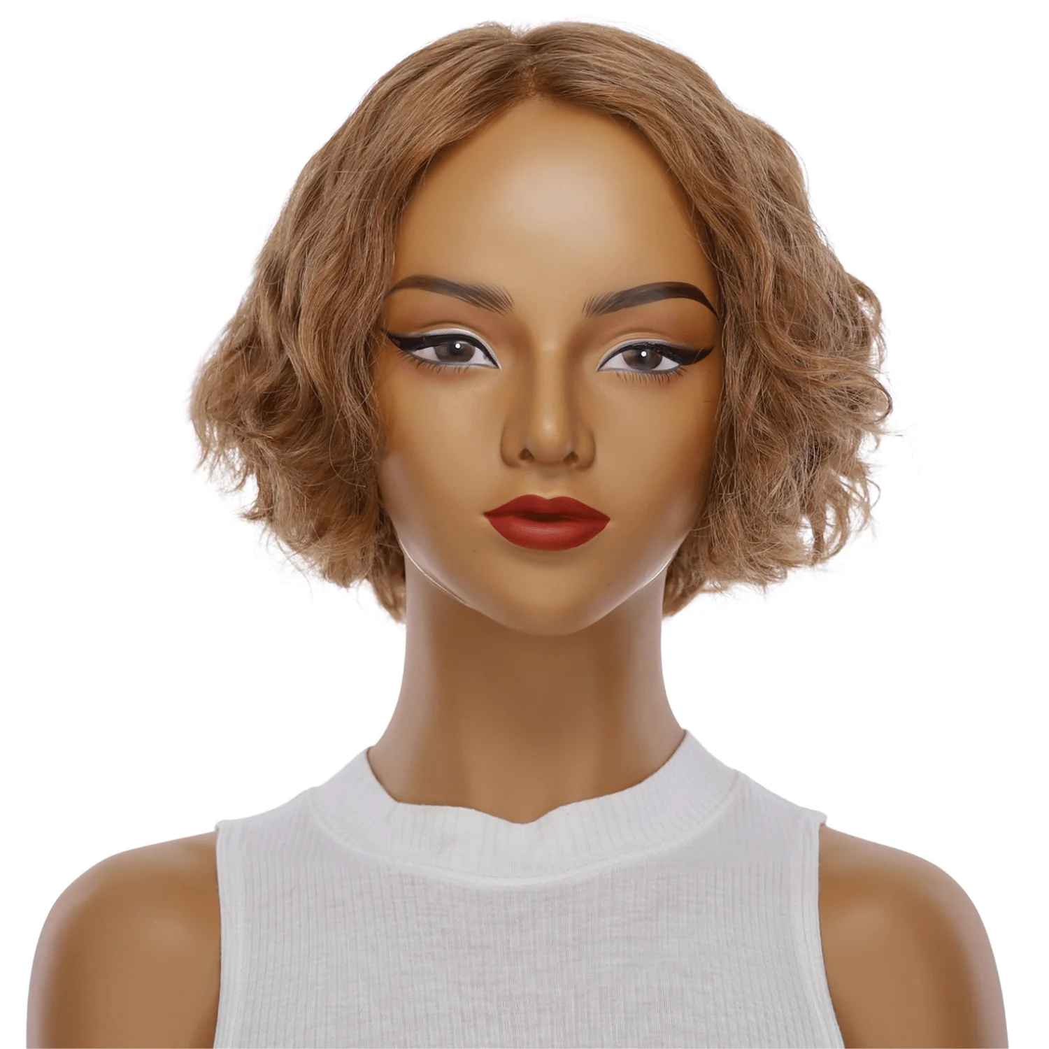 12" Halle Silk Top Wig Strawberry Blonde Wavy - Image 2