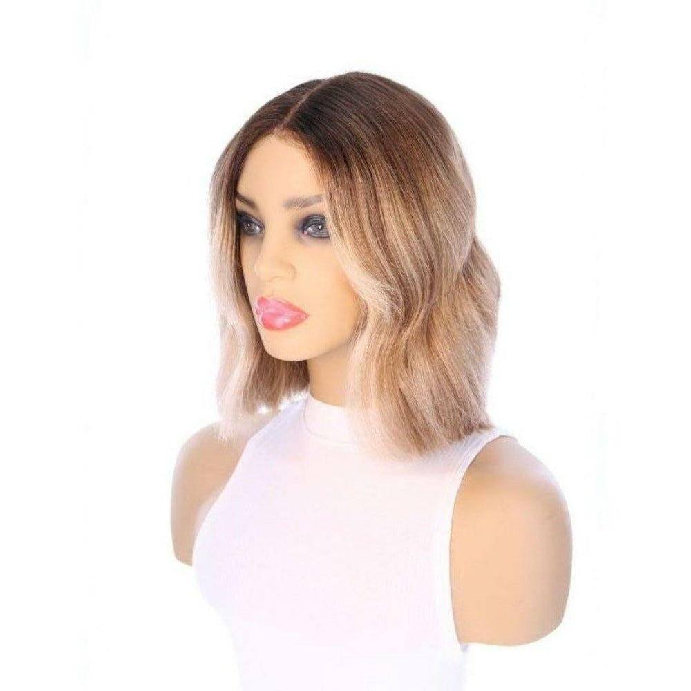 12" Divine Luxe Lace Top Wig #Light Brown w/ Blonde Balayage & Full Rooting - Image 7