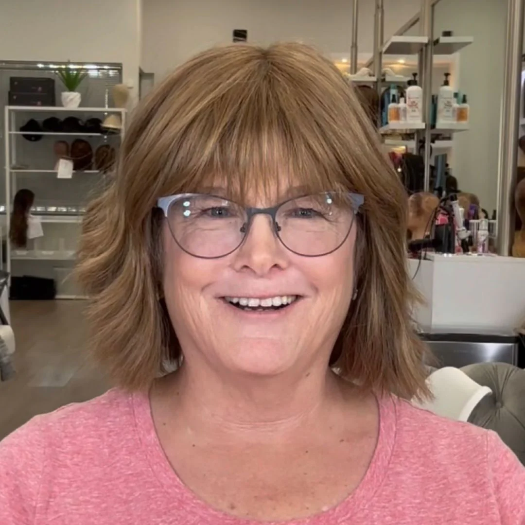 12" Layered Luxe Bob Silk Top Wig #12 Warm Light Brown w/ Bangs - Image 2
