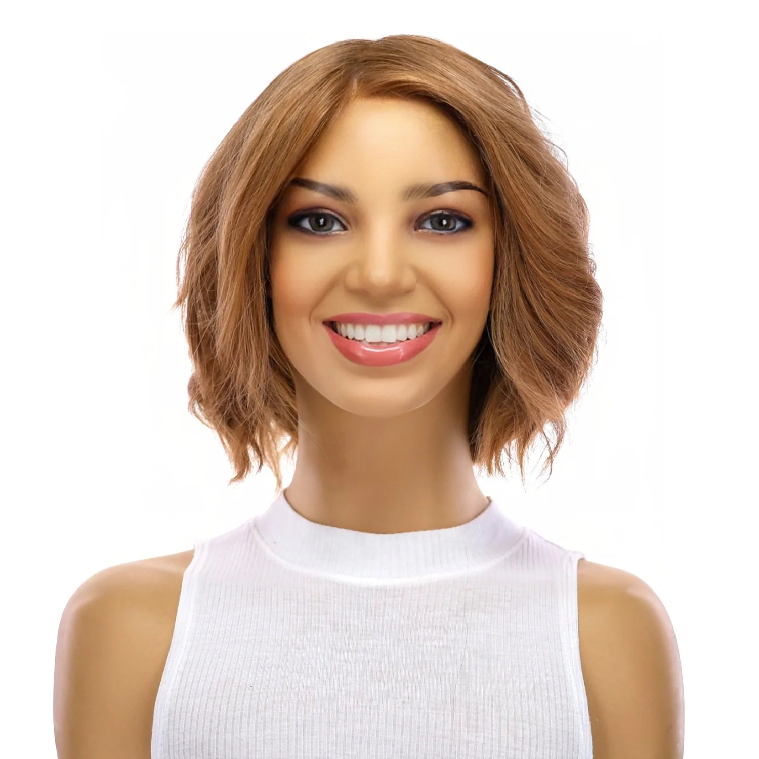 12" Luxe Pixie Silk Top Wig #14 Warm Dark Blonde - Image 2