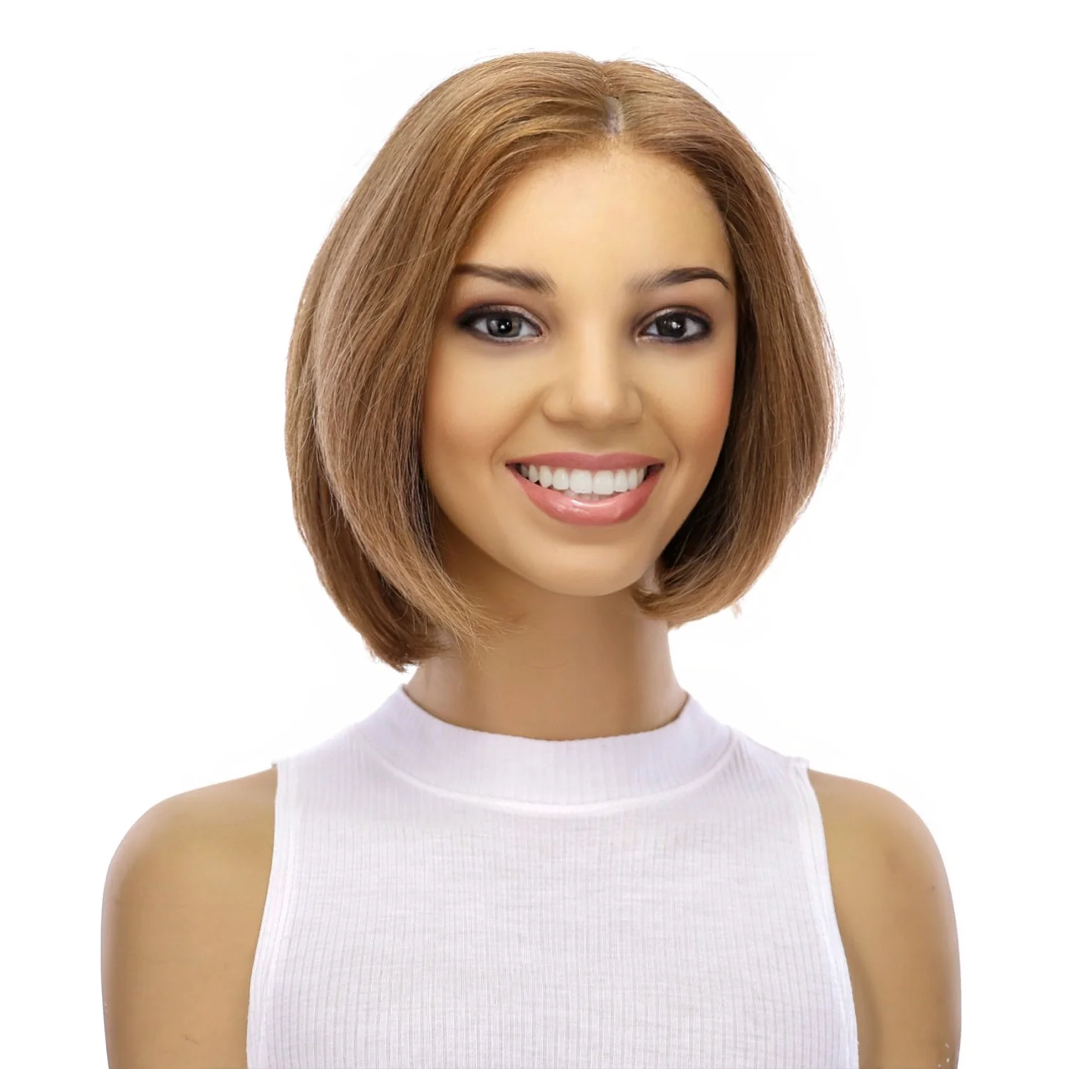 12" Luxe Pixie Silk Top Wig #14 Warm Dark Blonde - Image 4