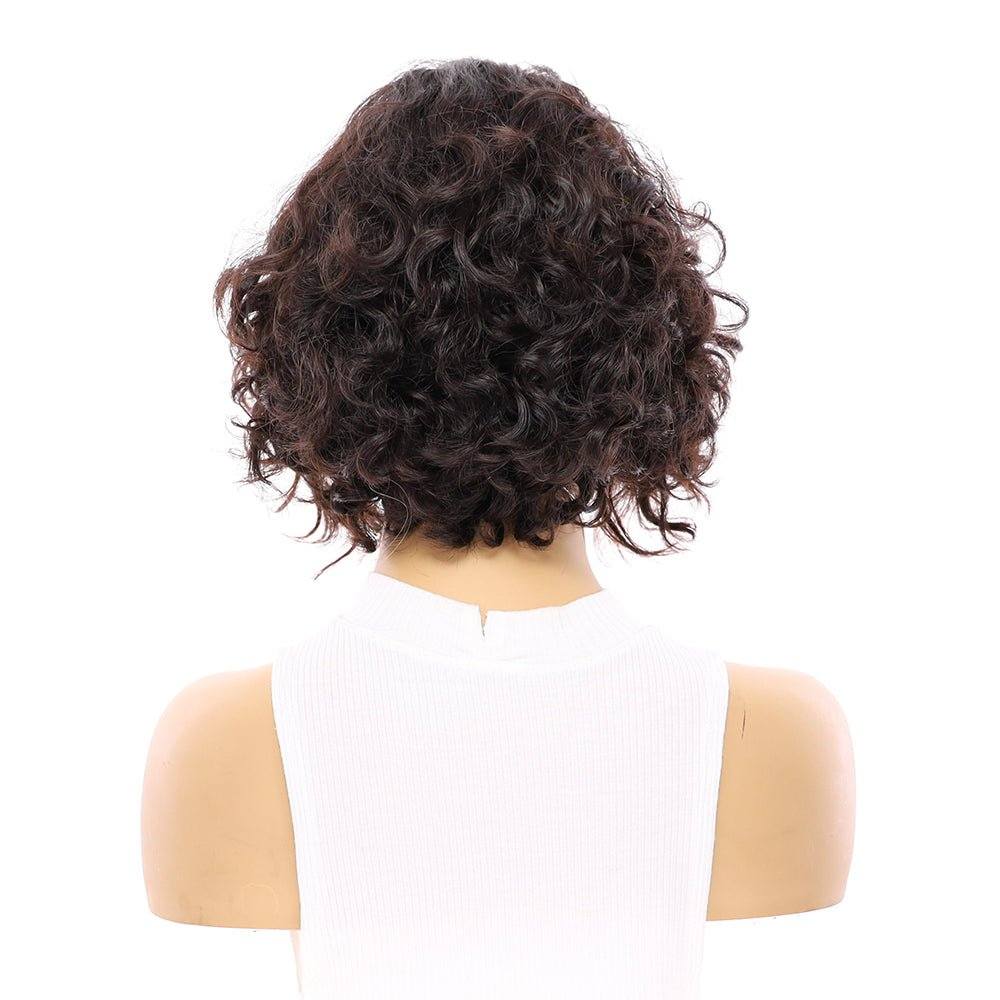 12" Luxe Pixie Silk Top Wig #1B Black Wavy - Image 3