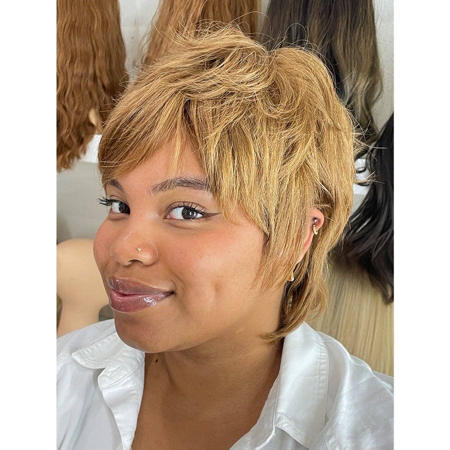 12" Luxe Pixie Silk Top Wig #27/30 Strawberry Blonde - Image 2