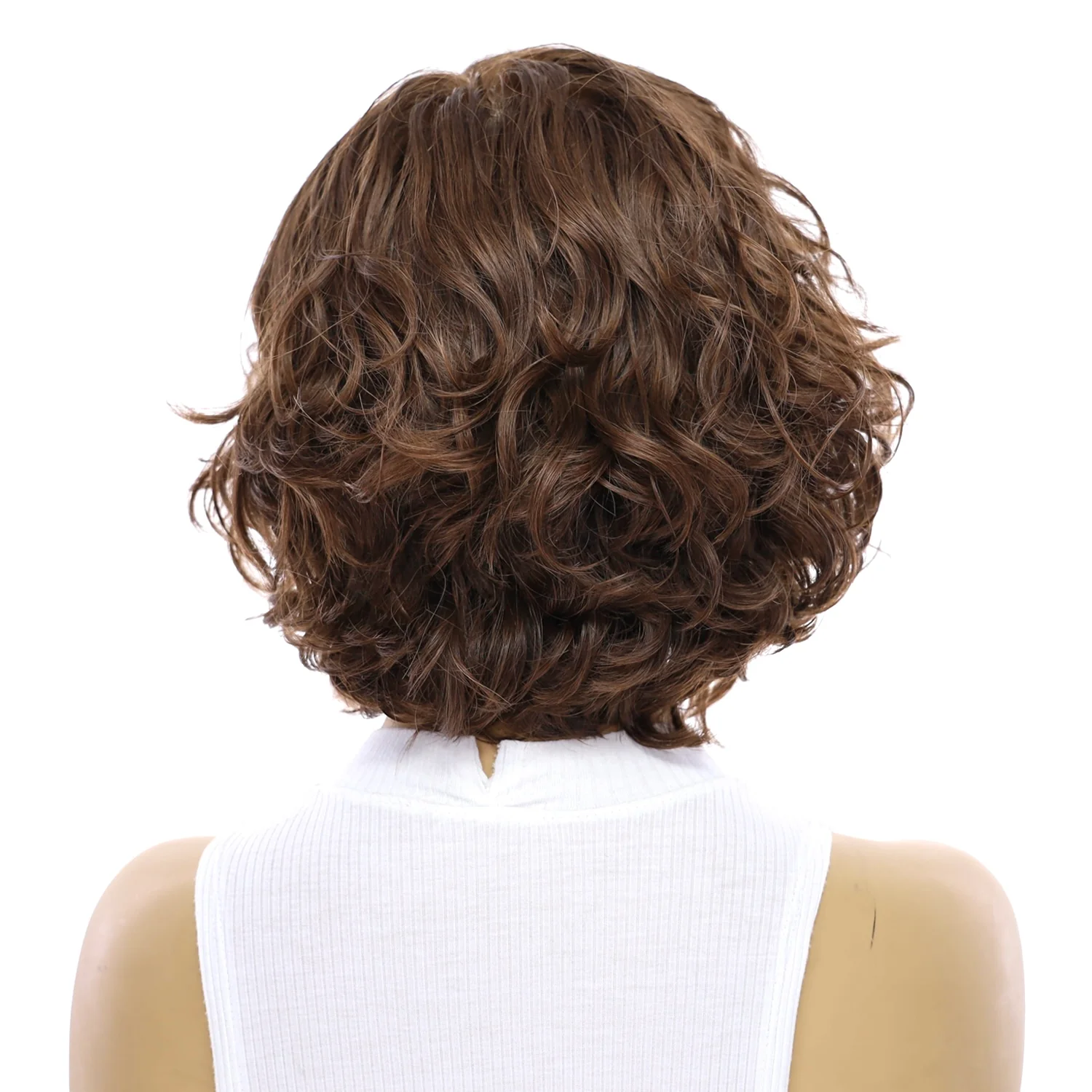 12" Luxe Pixie Silk Top Wig #5 Warm Dark Brown Wavy - Image 3
