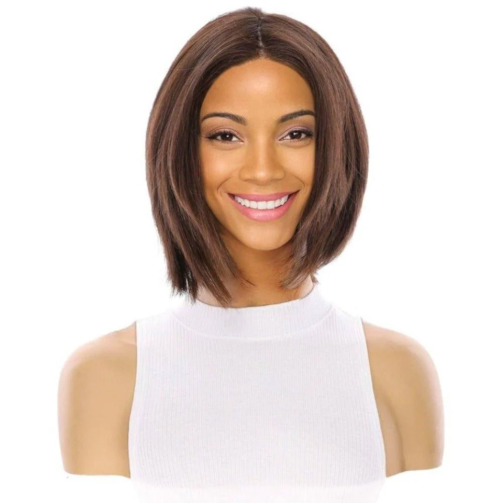 12" Luxe Pixie Silk Top Wig #5 Warm Dark Brown - Image 2
