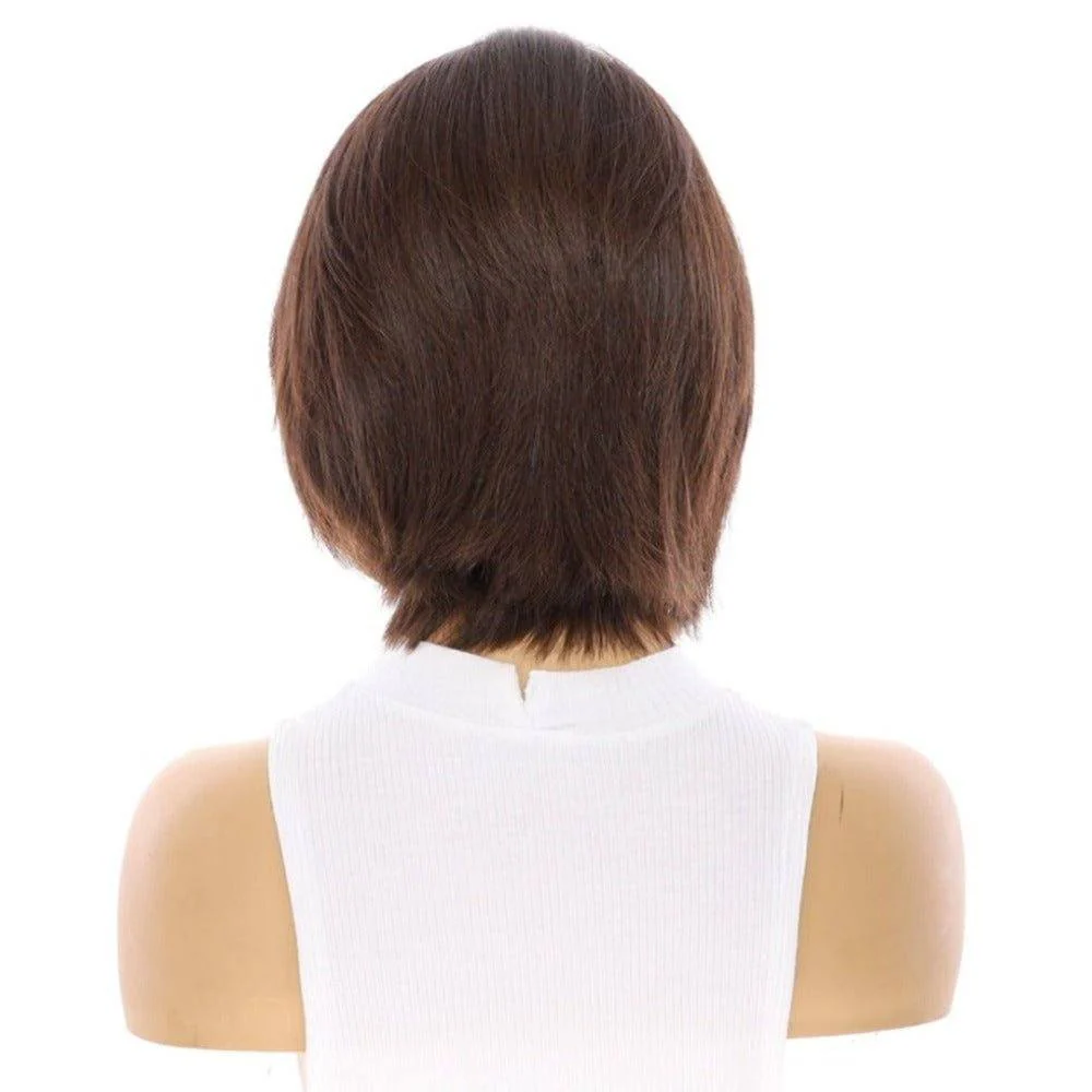 12" Luxe Pixie Silk Top Wig #5 Warm Dark Brown - Image 3