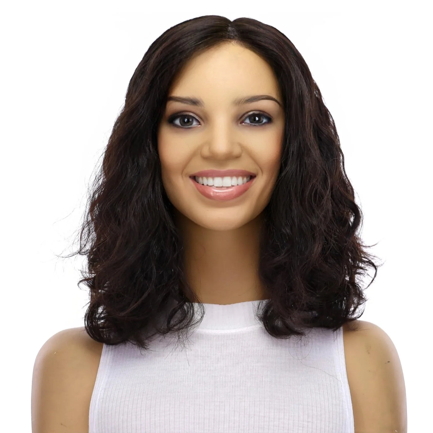 13" Luxe Bob Silk Top Wig #1B Black Wavy - Image 2