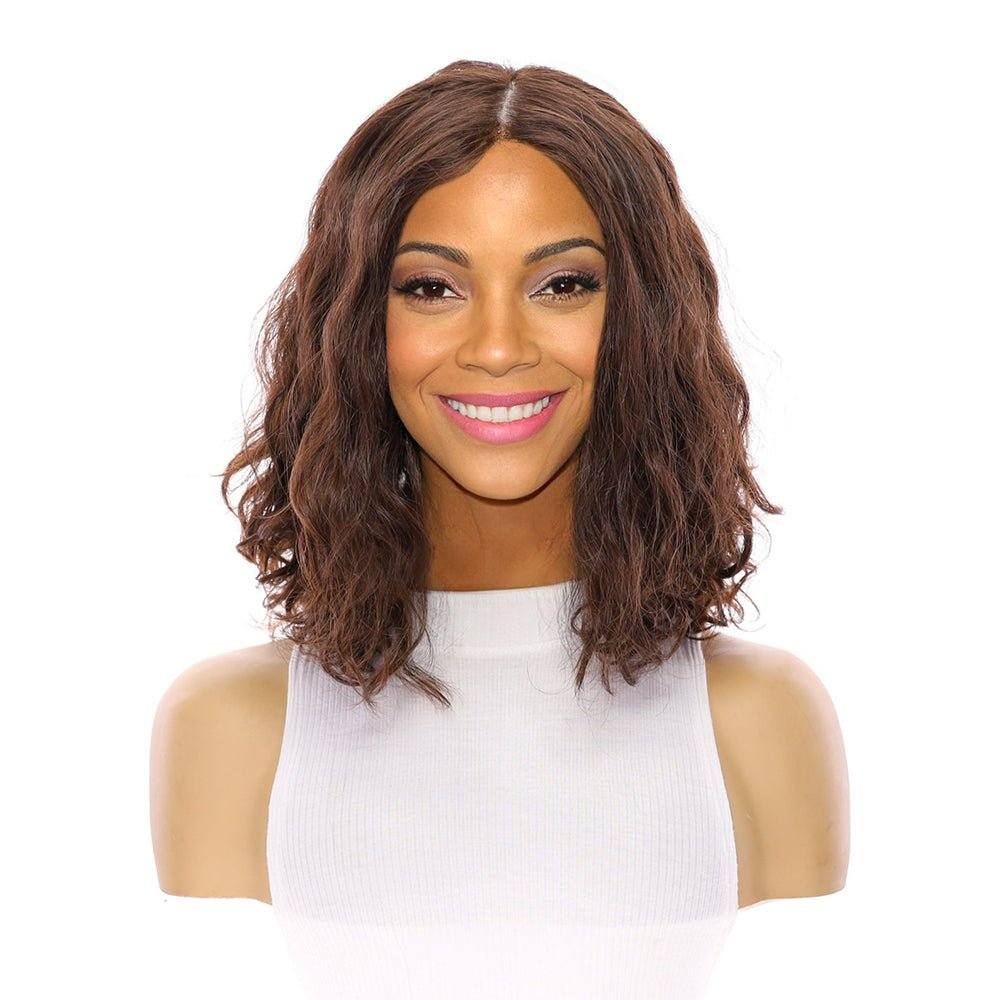 13" Luxe Bob Silk Top Wig #4 Dark Brown Wavy - Image 2