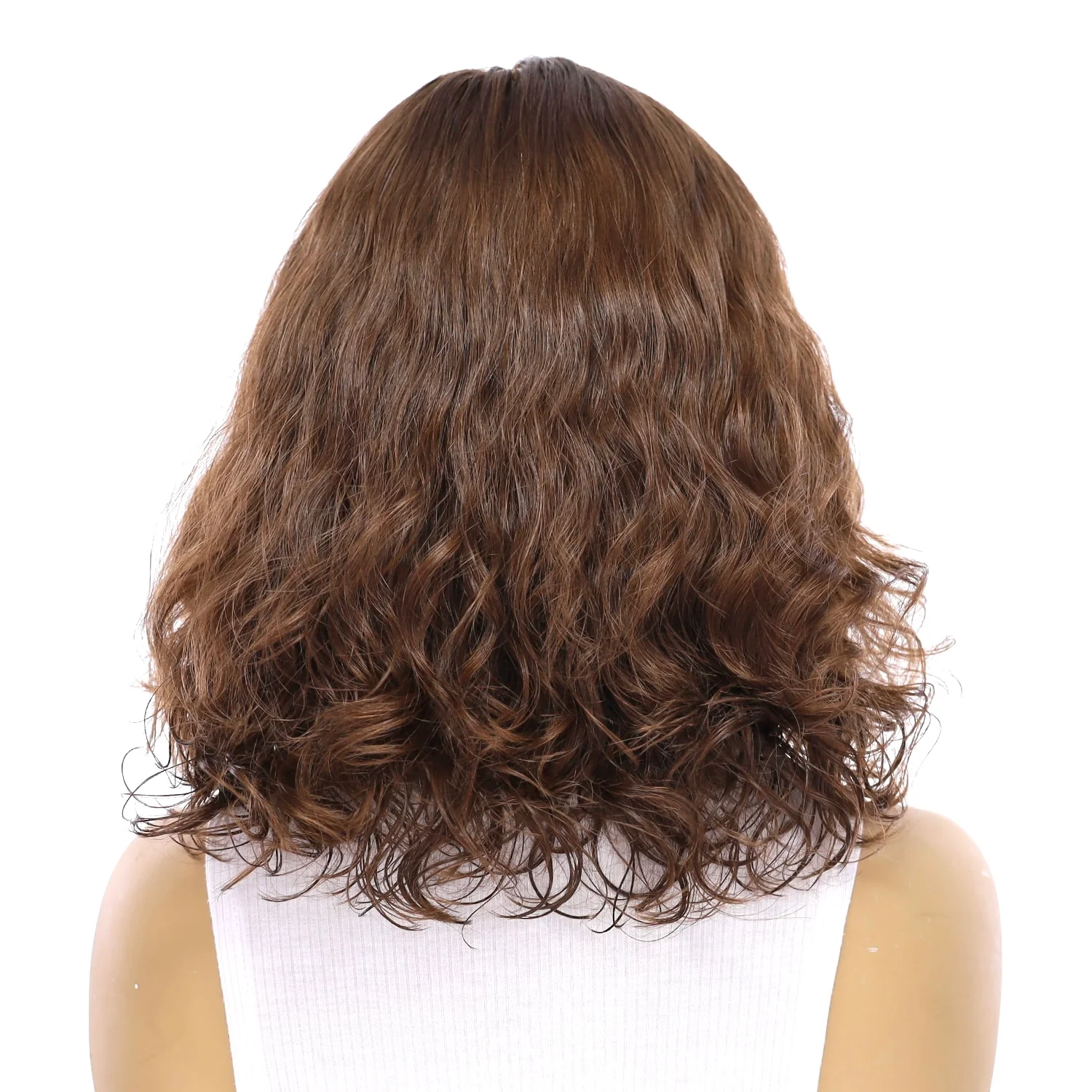 13" Luxe Bob Silk Top Wig #6 Neutral Medium Brown Wavy - Image 3
