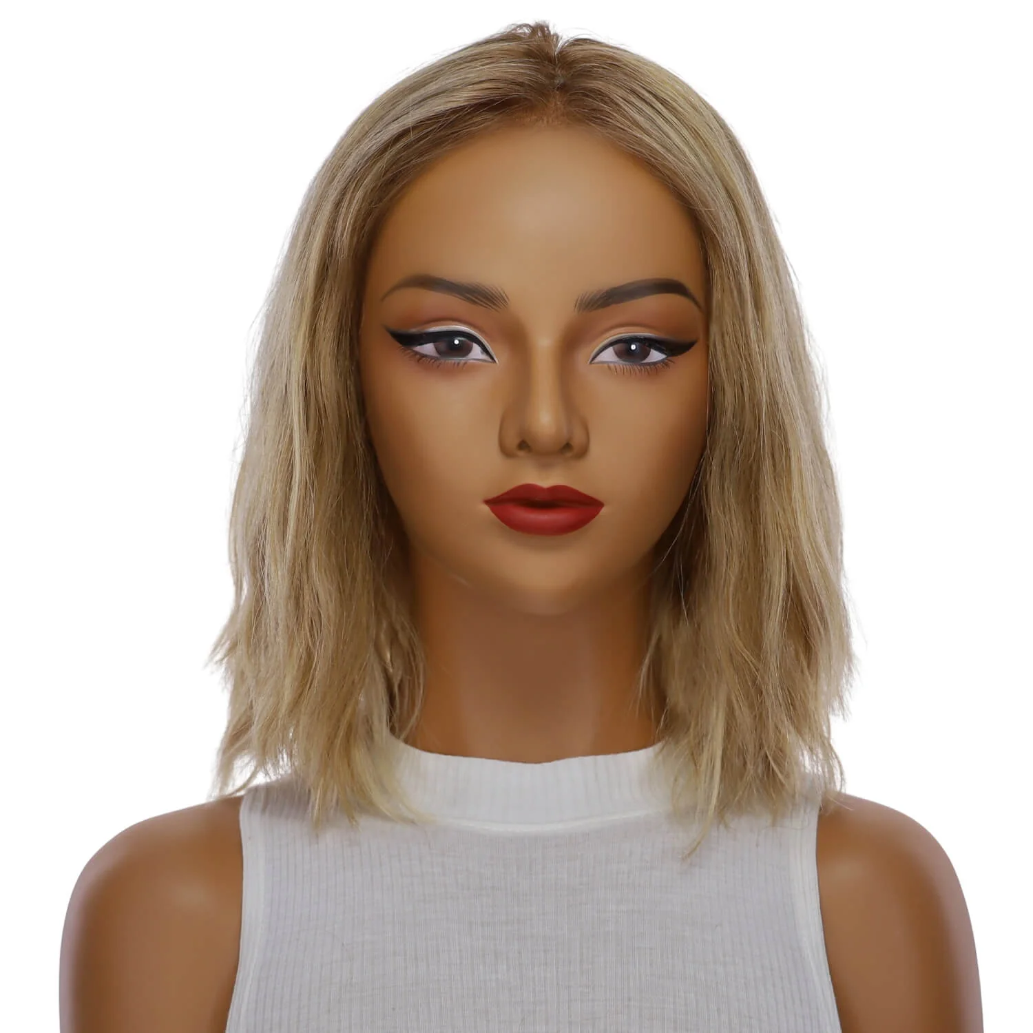 13" Victoria Silk Top Wig Ash Blonde Wavy - Image 2