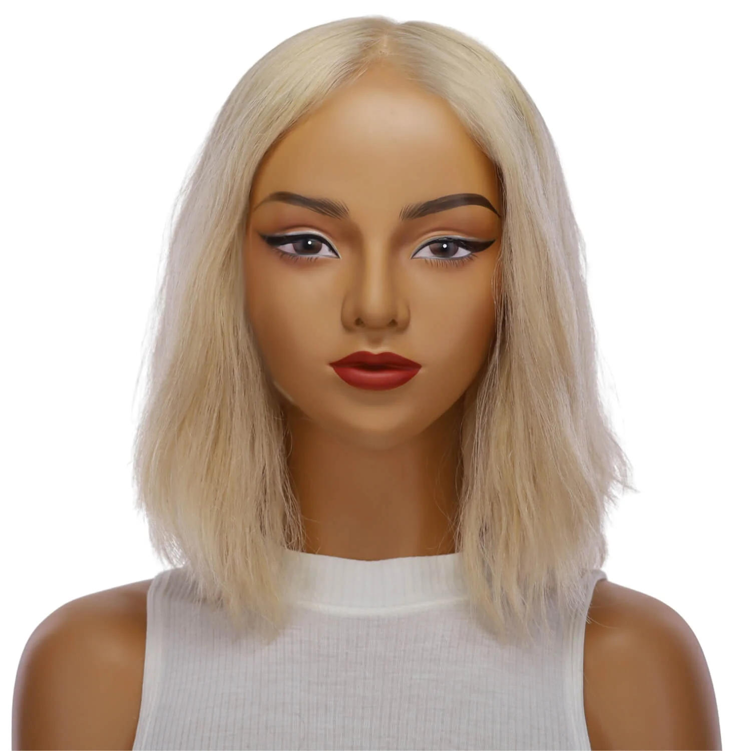 13" Victoria Silk Top Wig Beige Blonde w/ No Rooting Wavy - Image 2