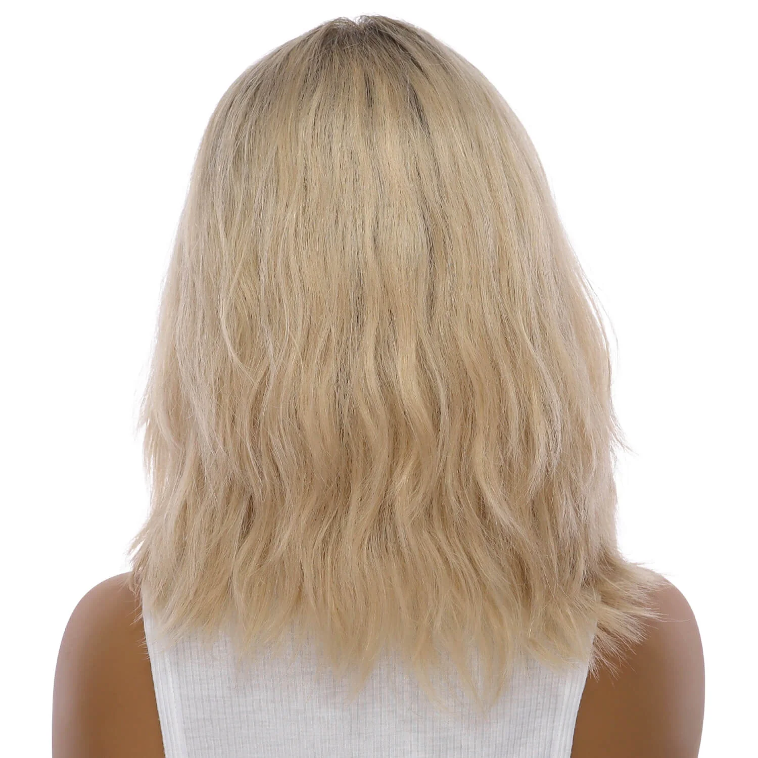 13" Victoria Silk Top Wig Beige Blonde Wavy - Image 3