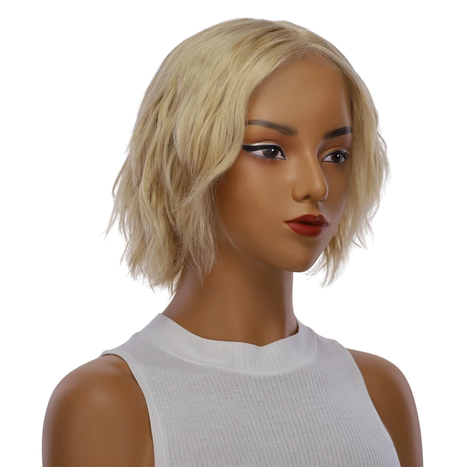 13" Victoria Silk Top Wig Golden Blonde w/ No Rooting Wavy
