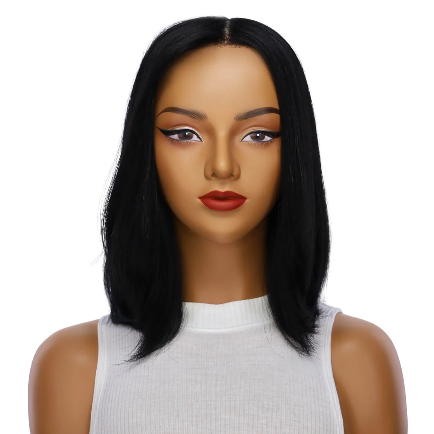 13" Victoria Silk Top Wig Jet Black - Image 2