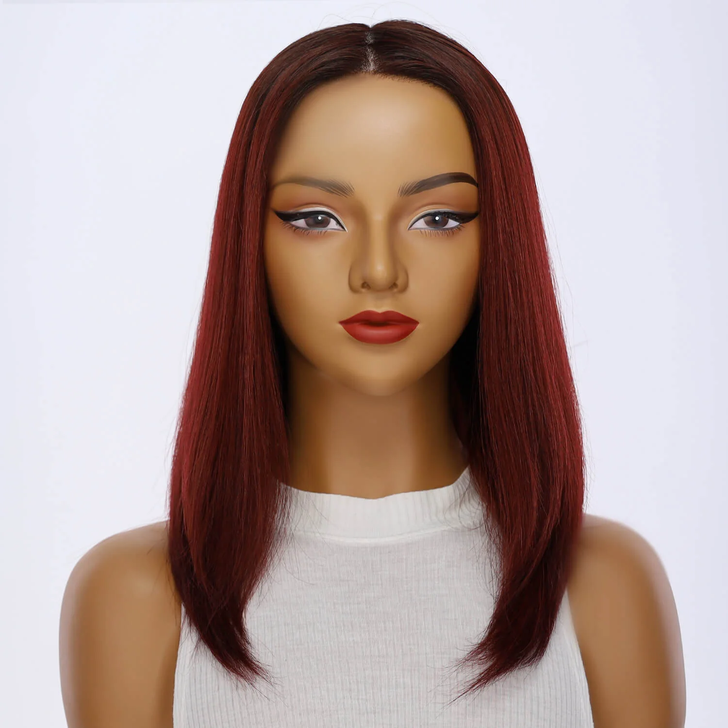 13" Victoria Silk Top Wig Merlot Red - Image 2
