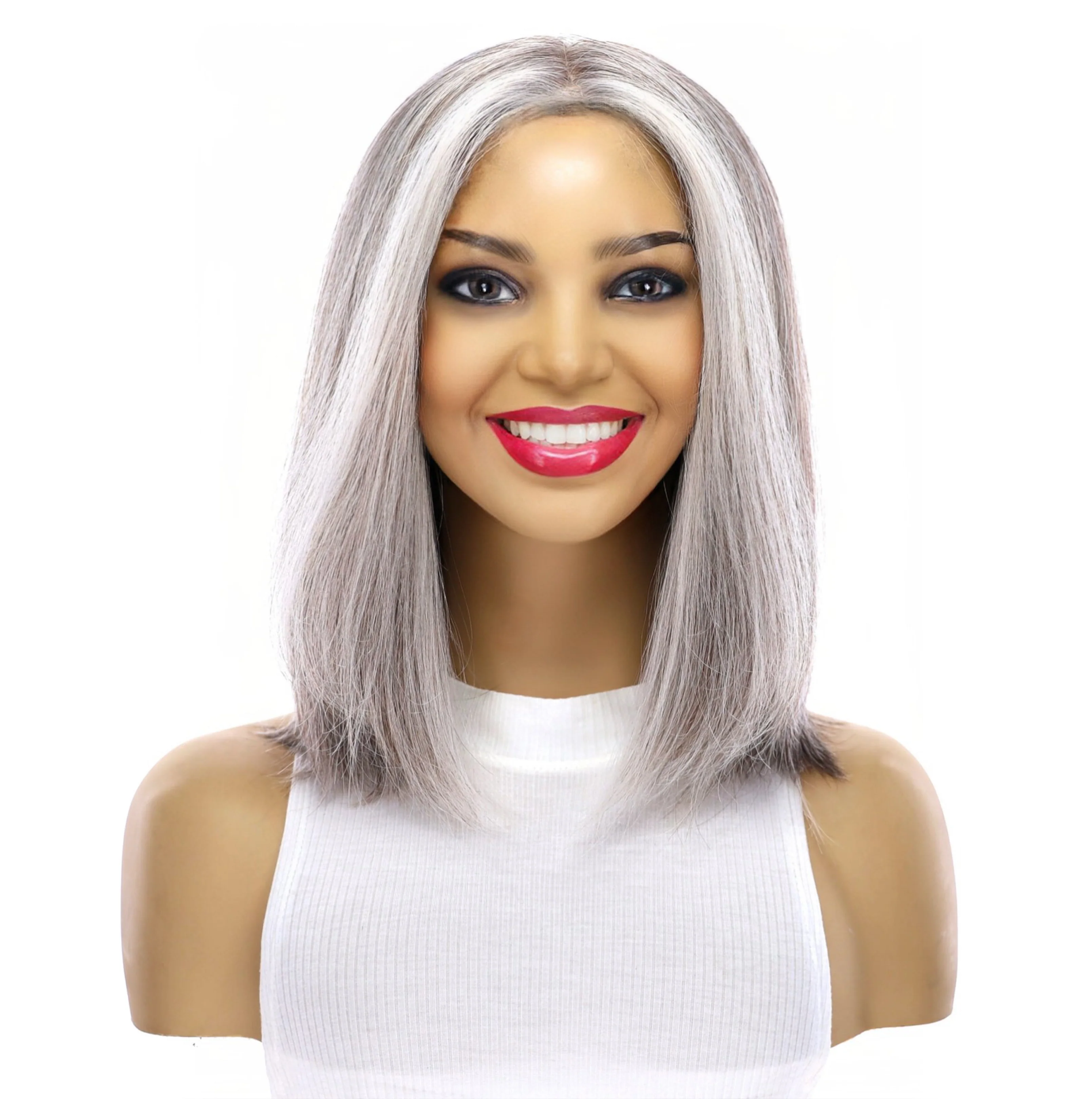 13" Victoria Silk Top Wig Silver Fox - Image 2