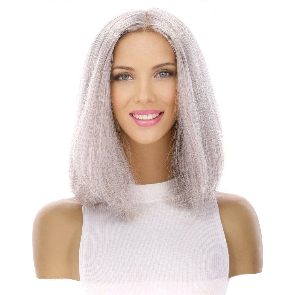 13" Victoria Silk Top Wig Snow Grey - Image 2