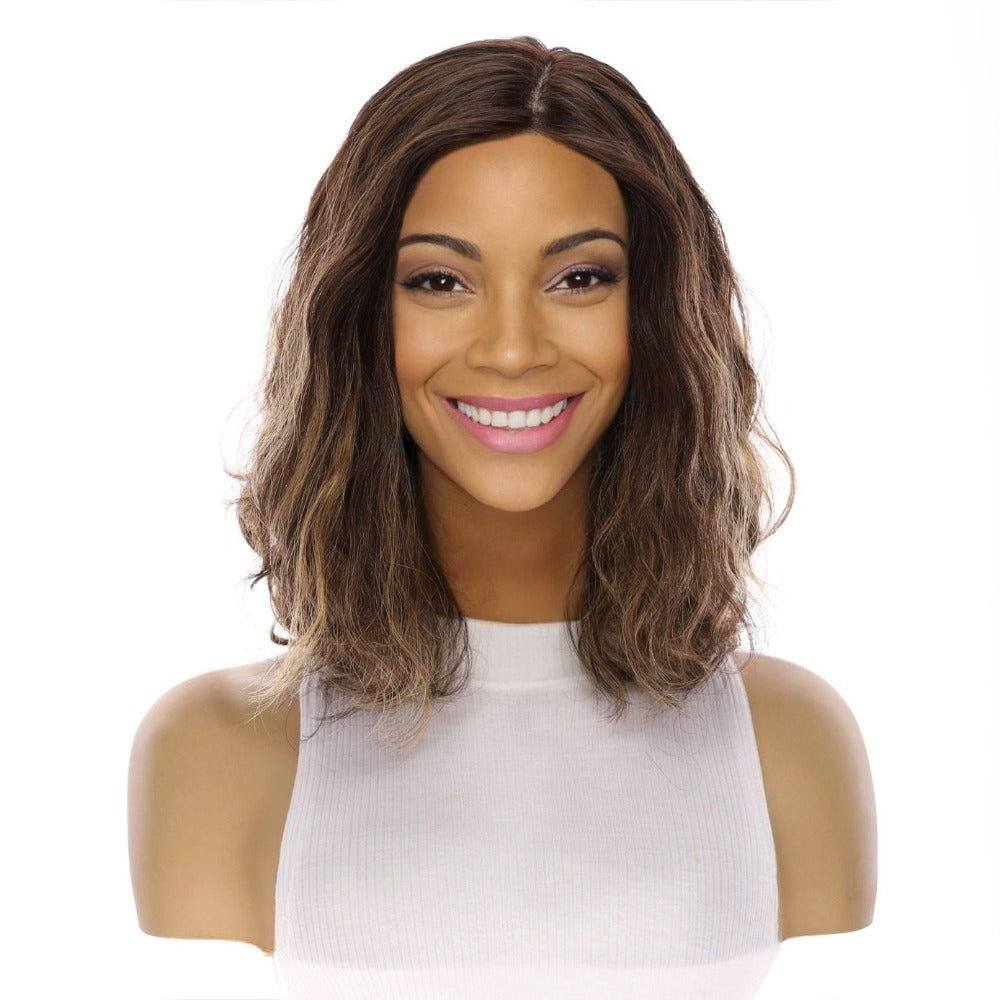 13" Victoria Silk Top Wig Dark Brown Balayage Wavy - Image 2