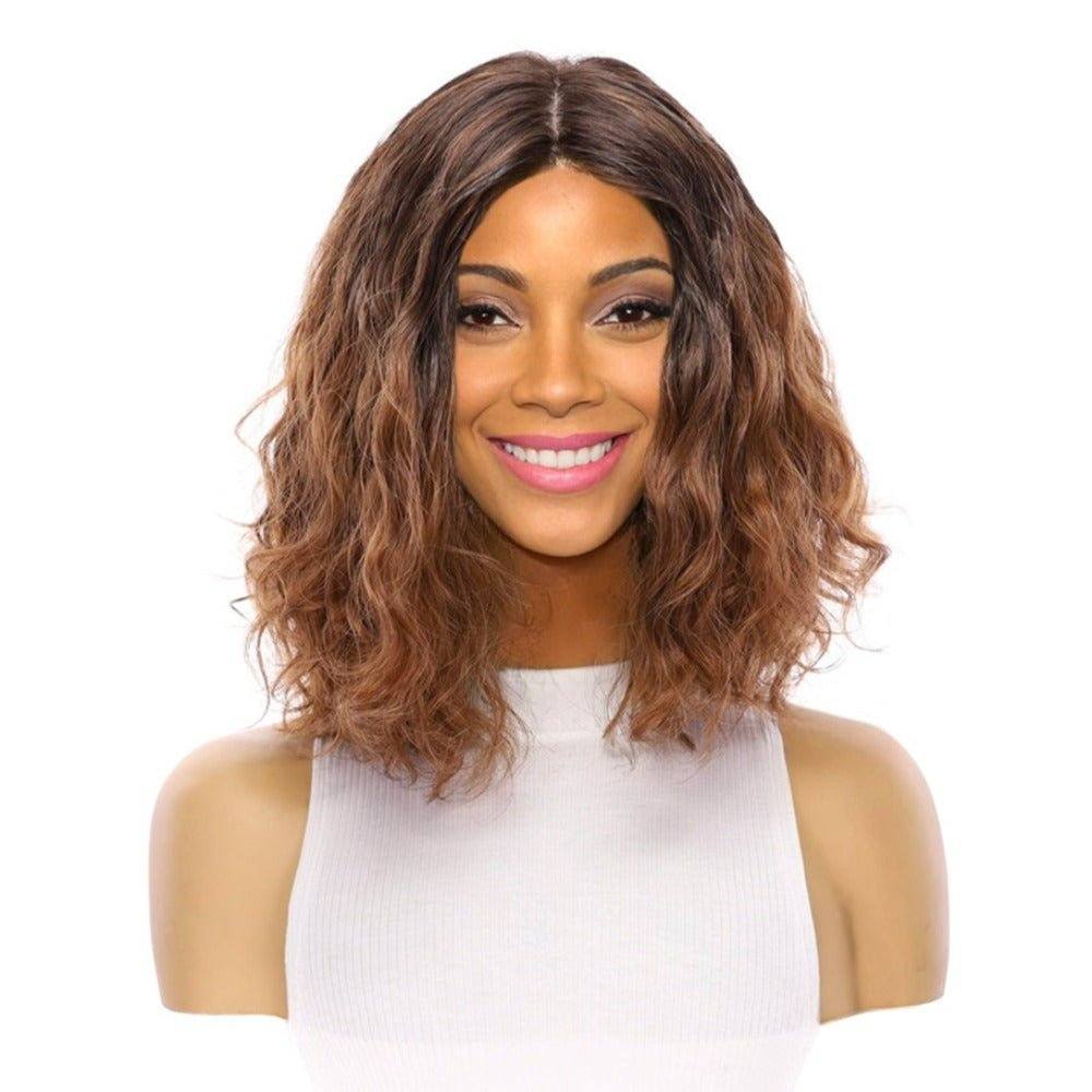 13" Victoria Silk Top Wig Dark Brown Ombre Wavy - Image 2