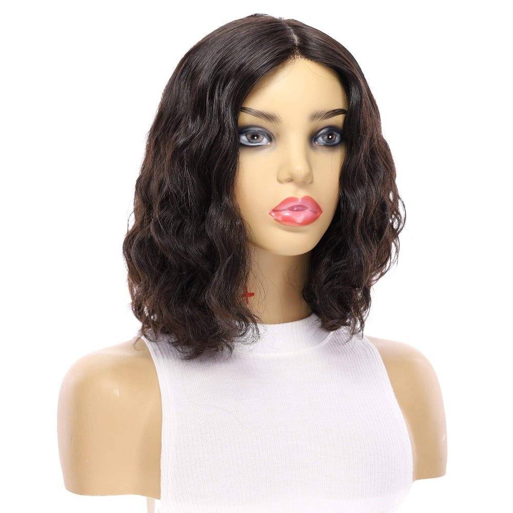 13" Victoria Silk Top Wig Natural Black Wavy - Image 4