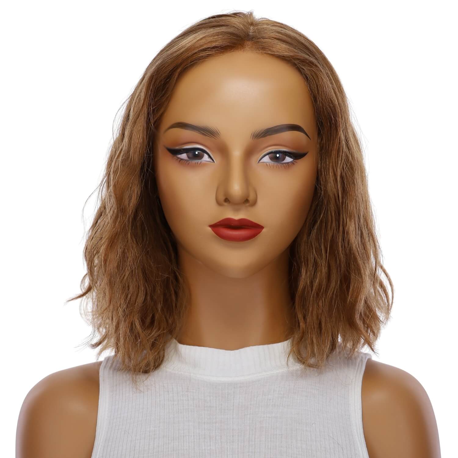 13" Victoria Silk Top Wig Strawberry Blonde Wavy - Image 2