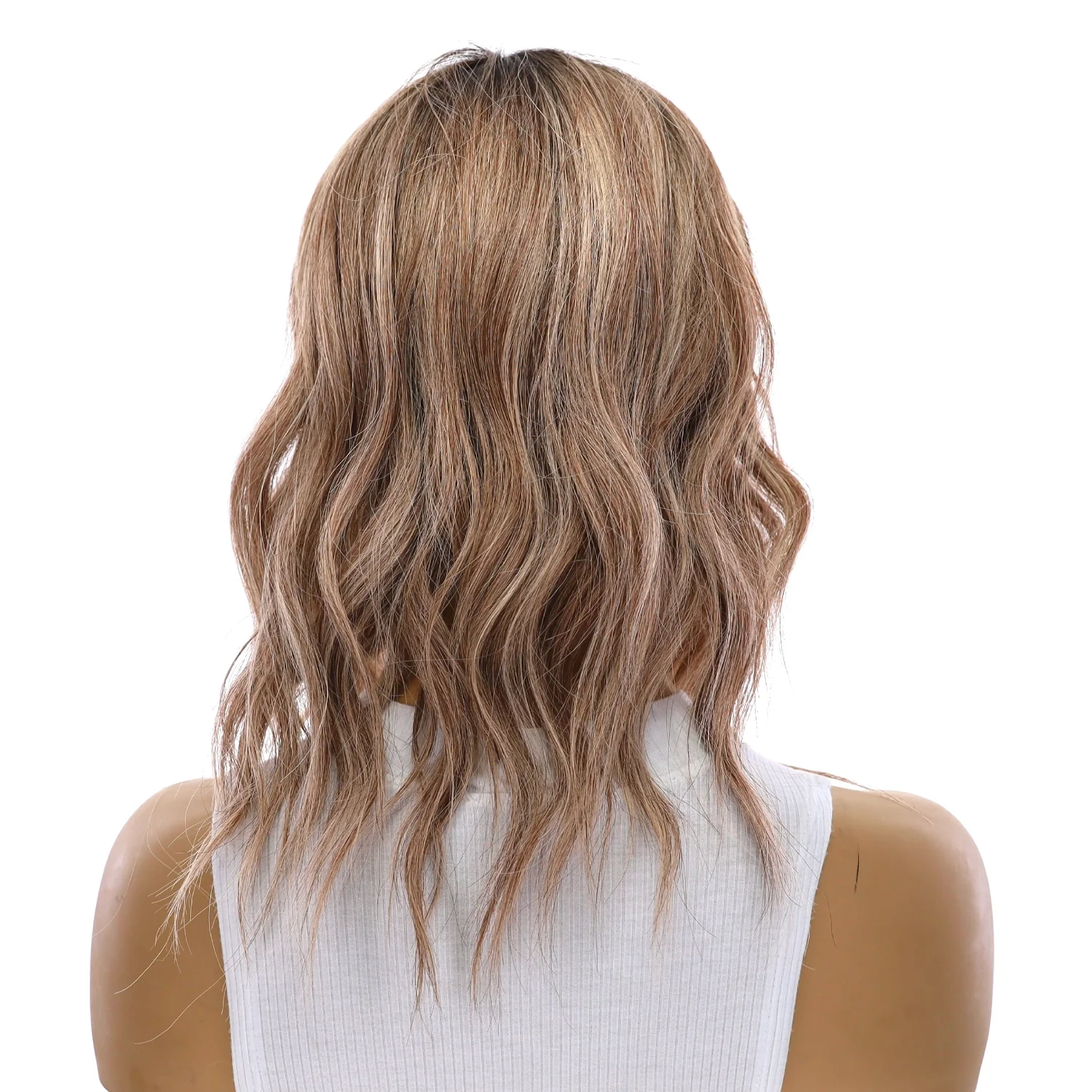 14" Emerald Silk Top Topper Ashy Blonde with Highlights - Image 3